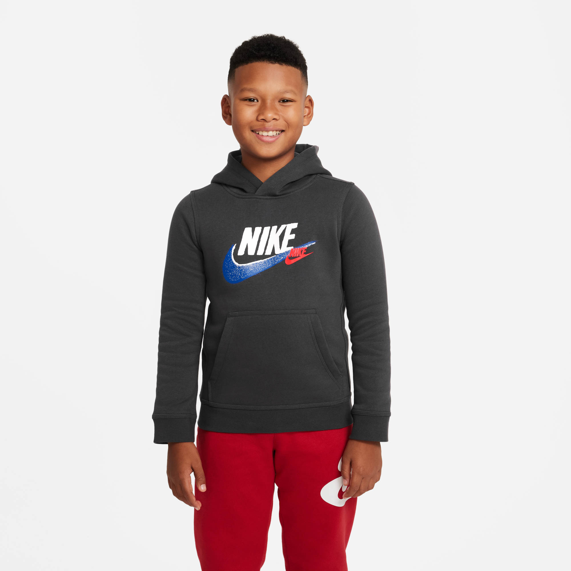 NIKE B NSW SI FLC PO HOODIE BB DK SMOKE GREY