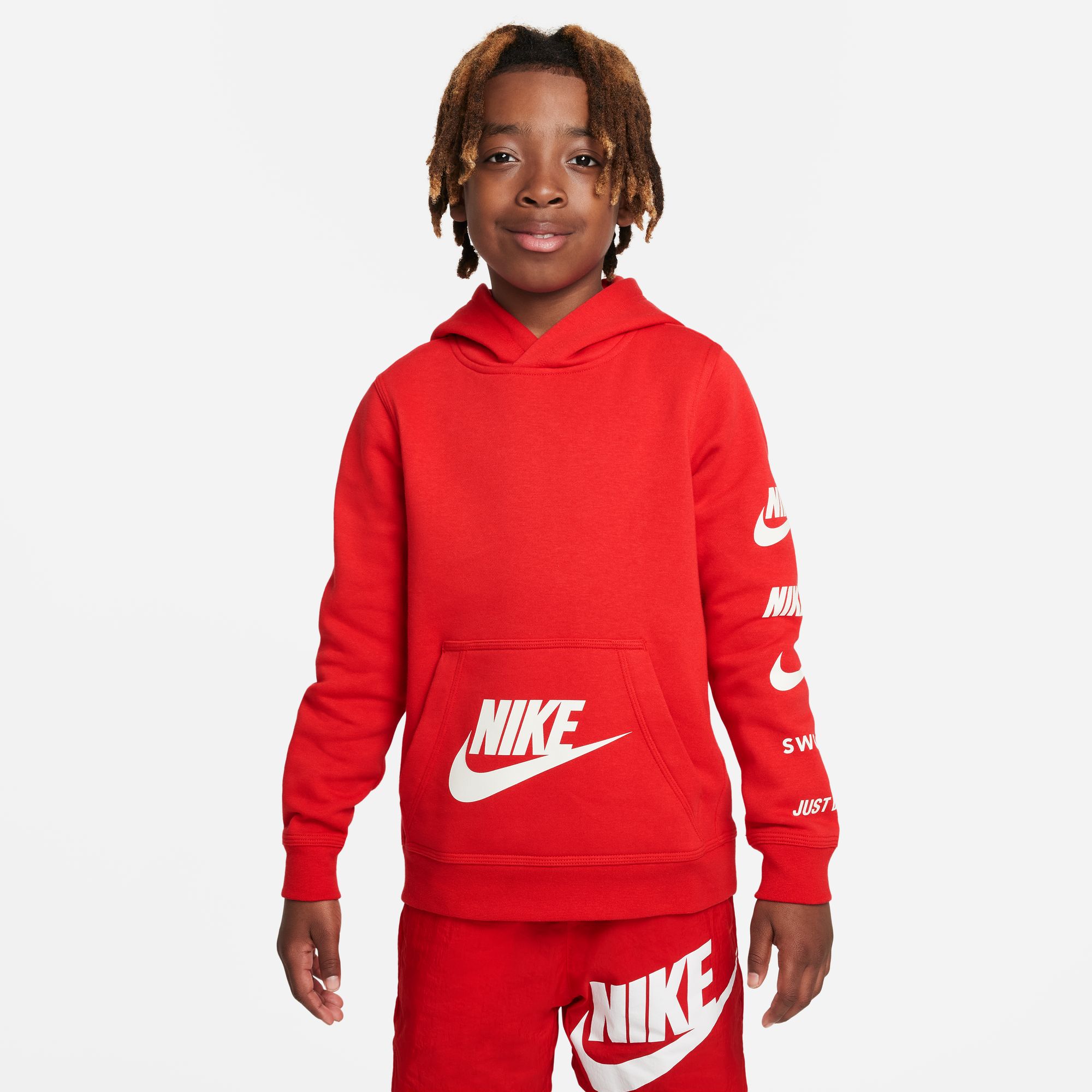 NIKE B NSW SI FLC PO HOODIE BB UNIVERSITY RED