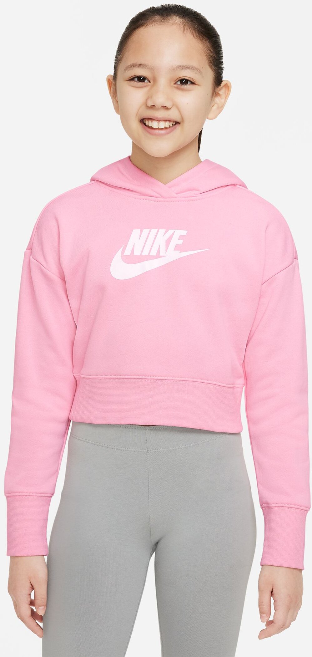 NIKE G NSW CLUB FT CROP HOODIE HBR