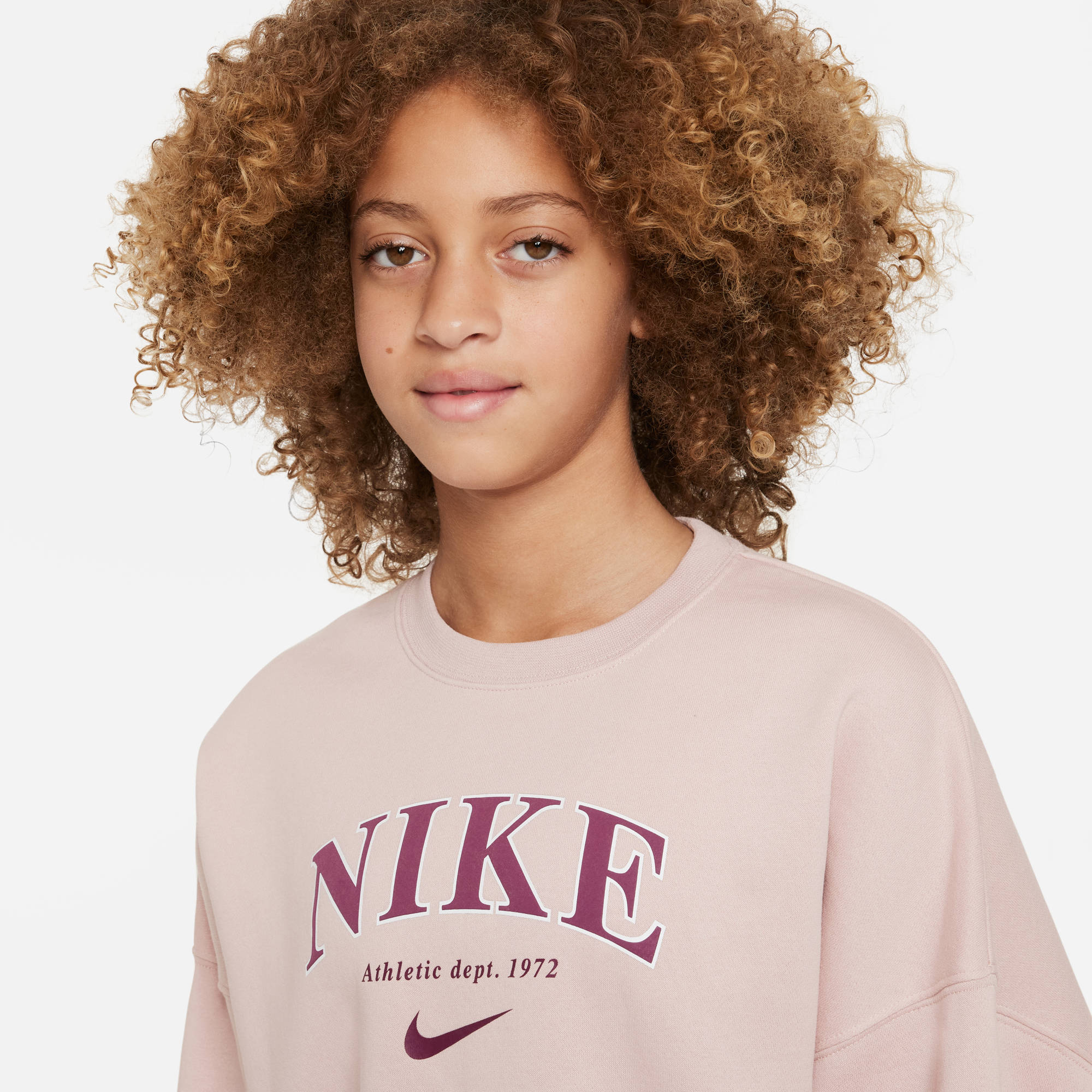 NIKE G NSW TREND FLC CREW PRNT PINK OXFORD – Bild 3