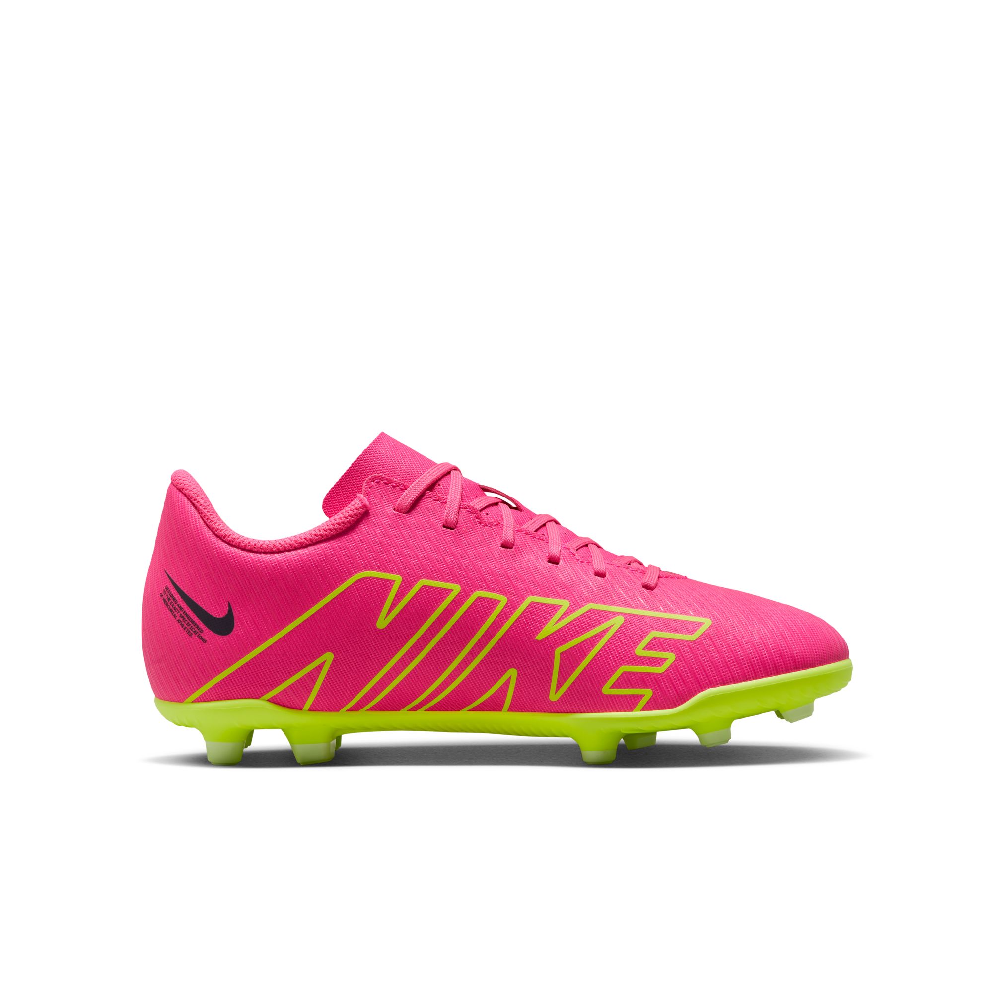 NIKE JR VAPOR 15 CLUB FG/MG PINK BLAST/VOLT-GRIDIRON