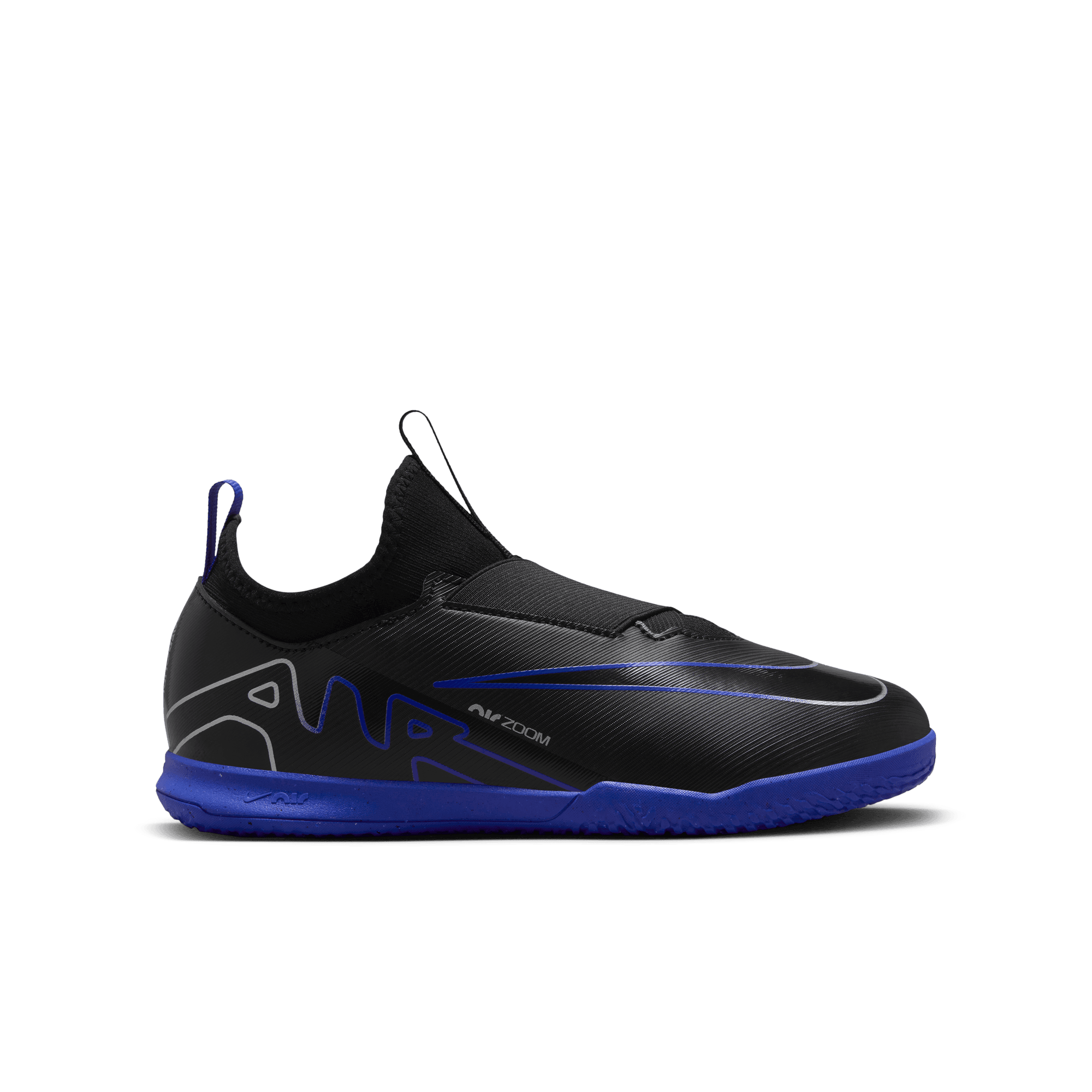 NIKE JR ZOOM VAPOR 15 ACADEMY IC BLACK/CHROME-HYPER ROYAL