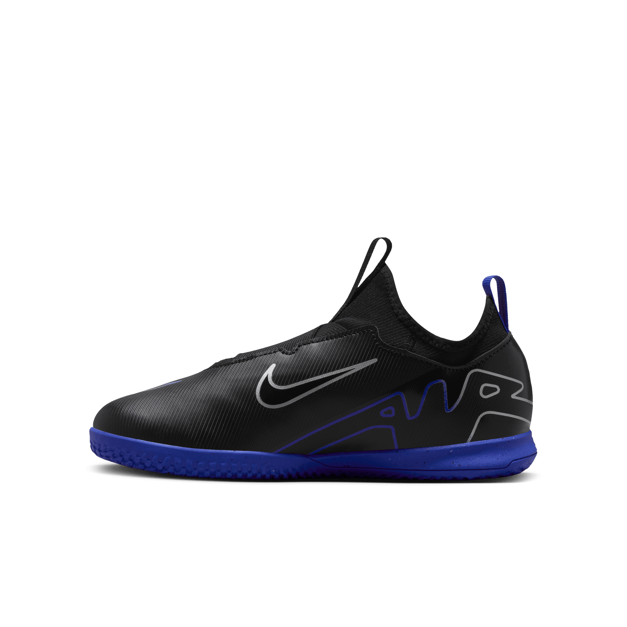 NIKE JR ZOOM VAPOR 15 ACADEMY IC BLACK/CHROME-HYPER ROYAL – Bild 5