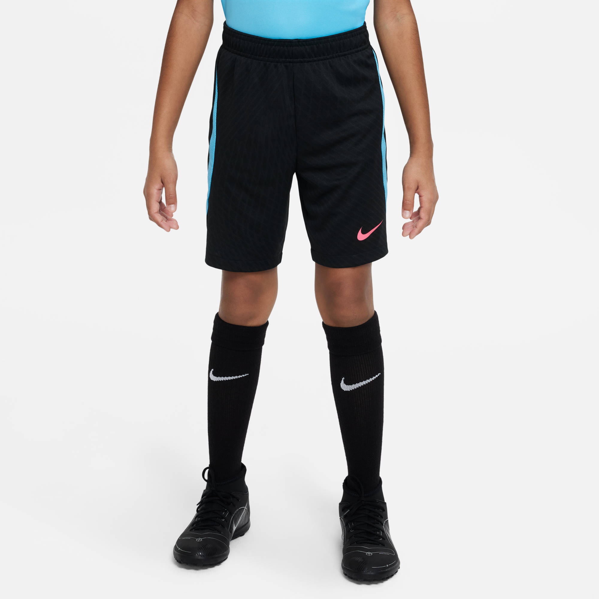 NIKE K NK DF STRK SHORT K BR BLACK/BALTIC BLUE/HYPER PI