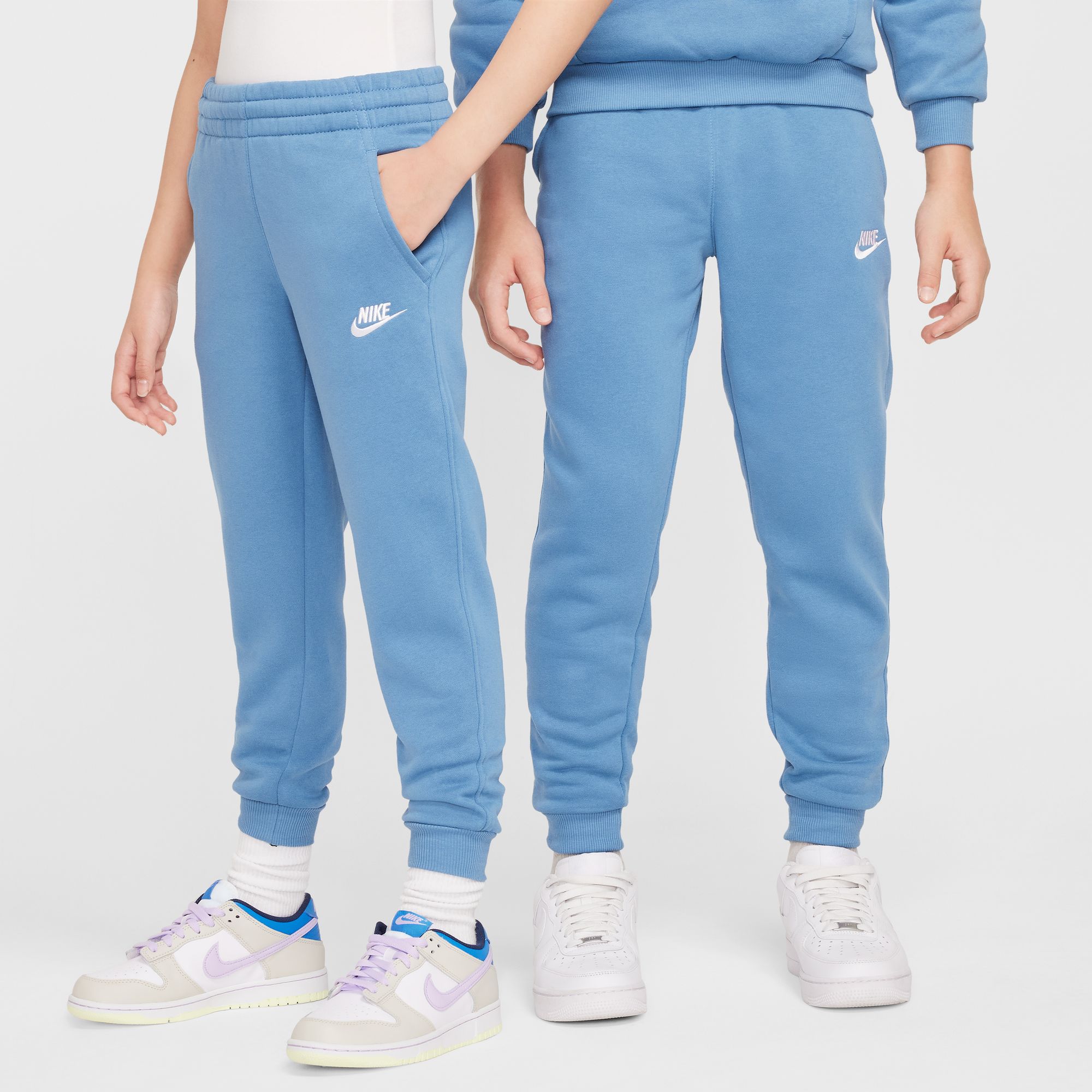 NIKE K NSW CLUB FLC JGGR LBR AEGEAN STORM/WHITE