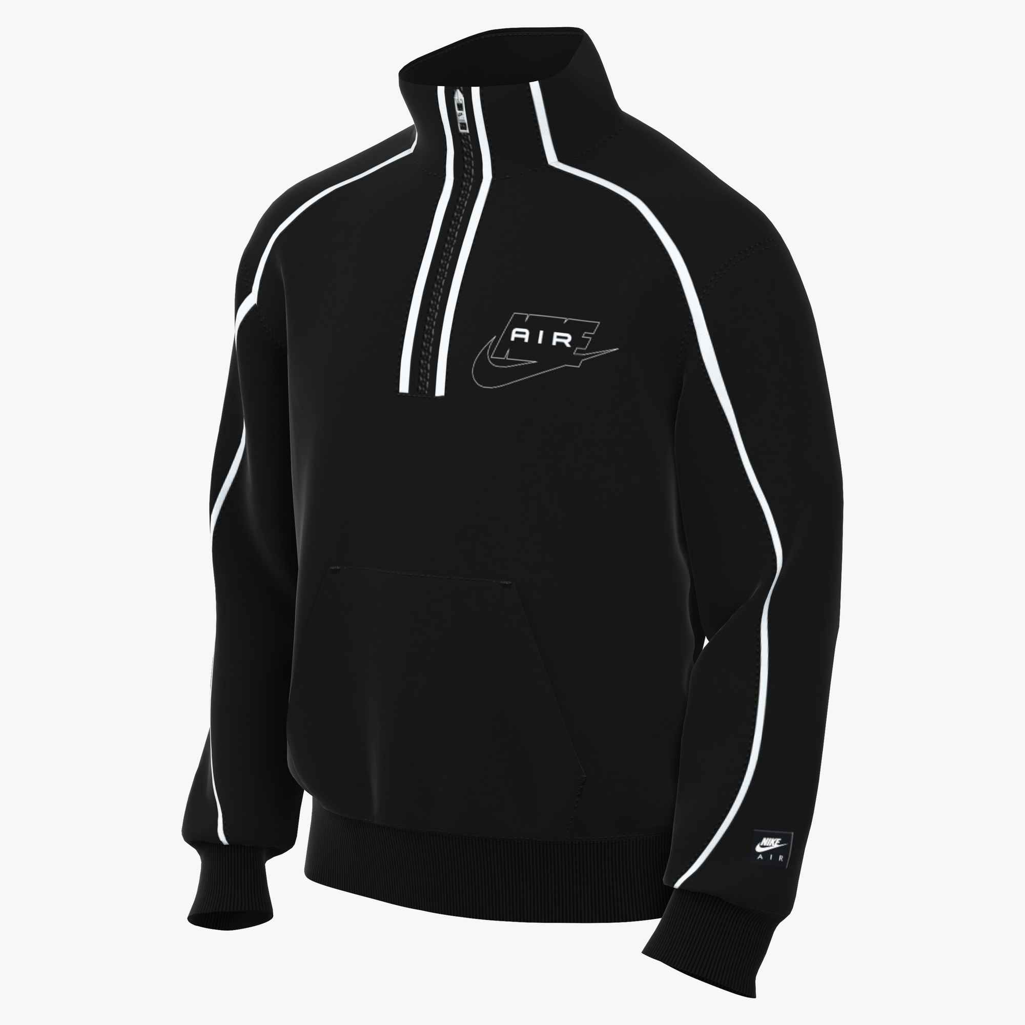 NIKE M NK AIR BB FLC QZ BLACK/WHITE – Bild 3