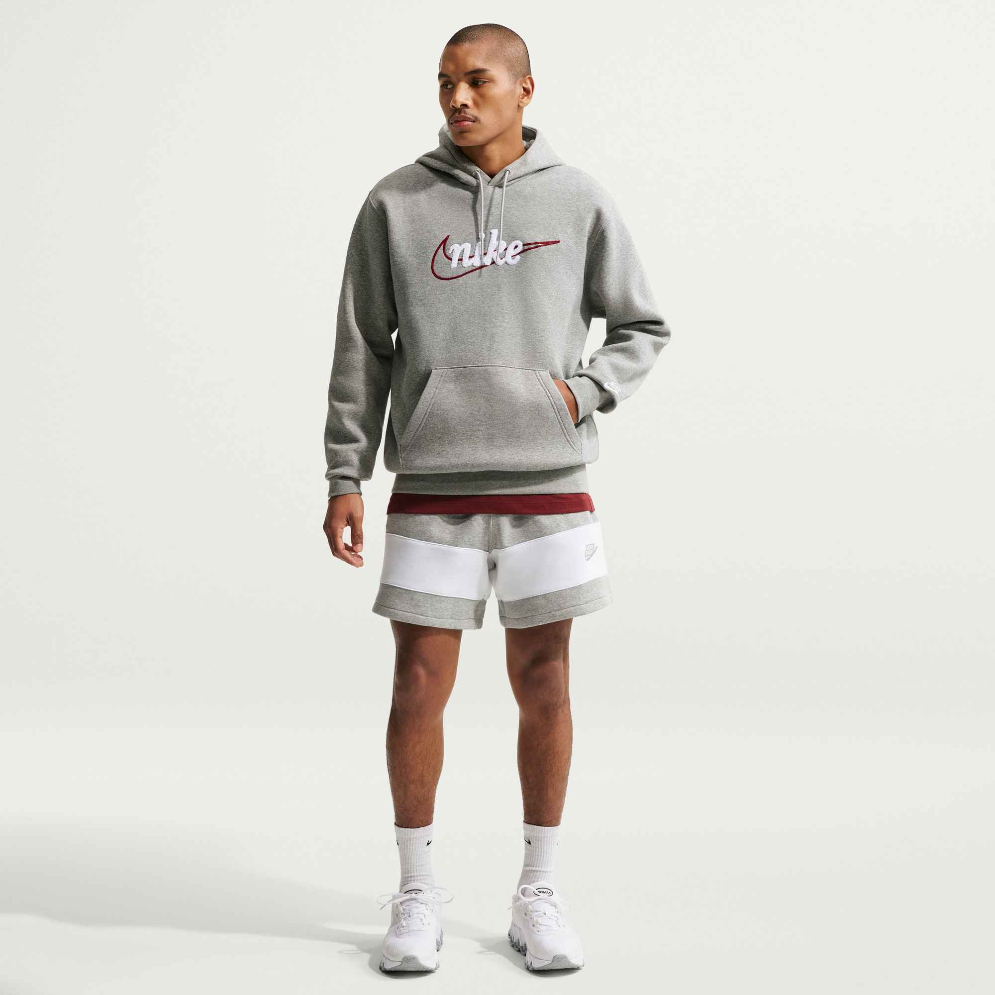 NIKE M NK CLUB BB HOODIE CTB DK GREY HEATHER/LT SMOKE GREY/