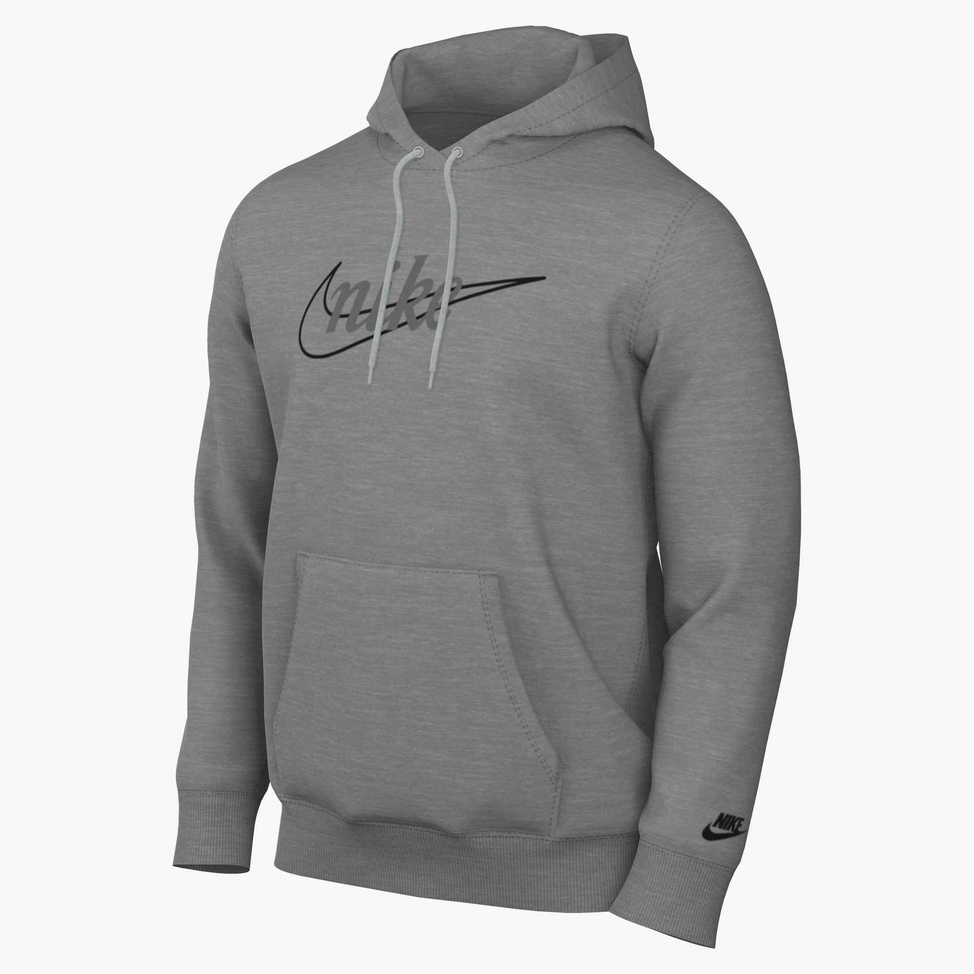 NIKE M NK CLUB BB HOODIE CTB DK GREY HEATHER/LT SMOKE GREY/ – Bild 3