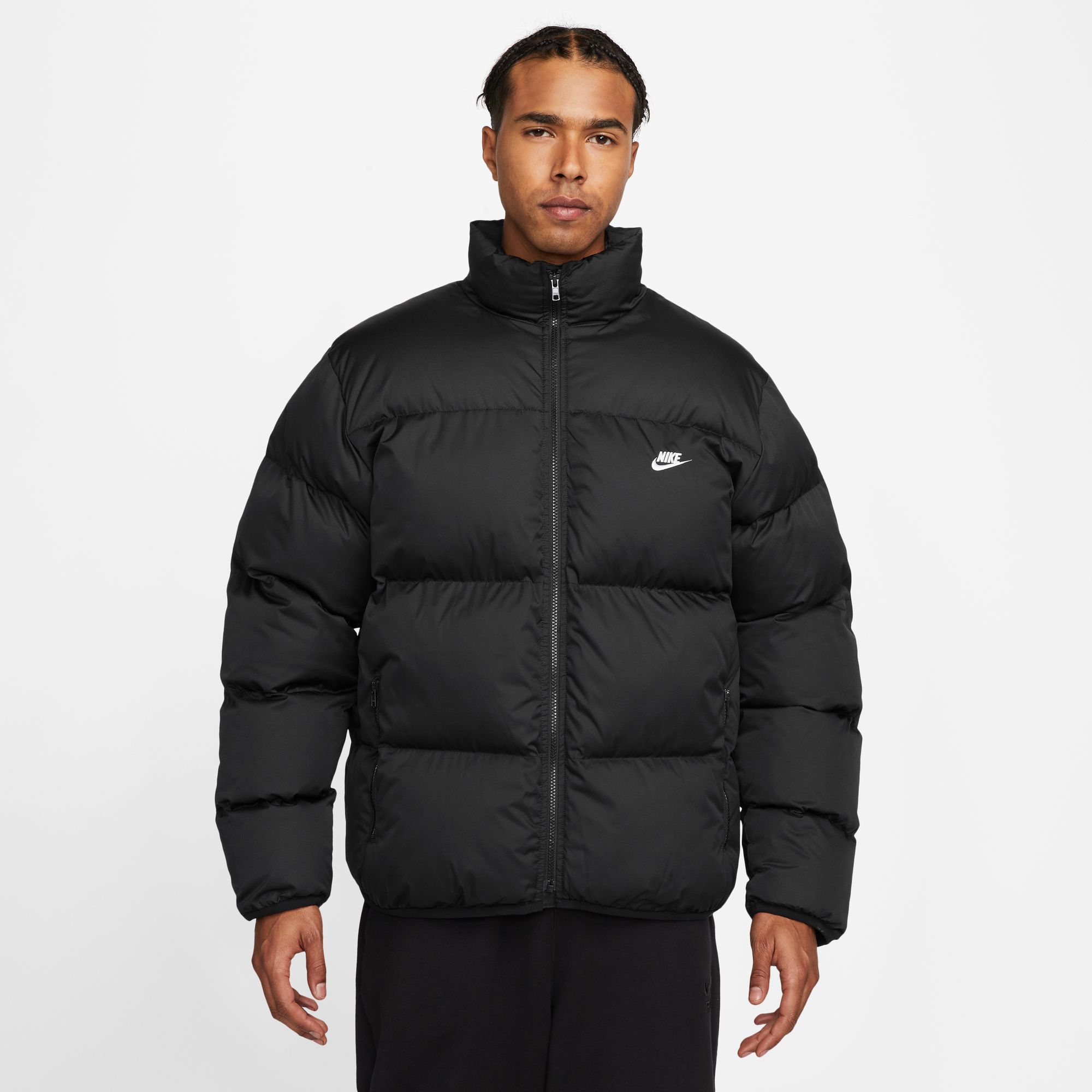 NIKE M NK CLUB PUFFER JKT BLACK/WHITE