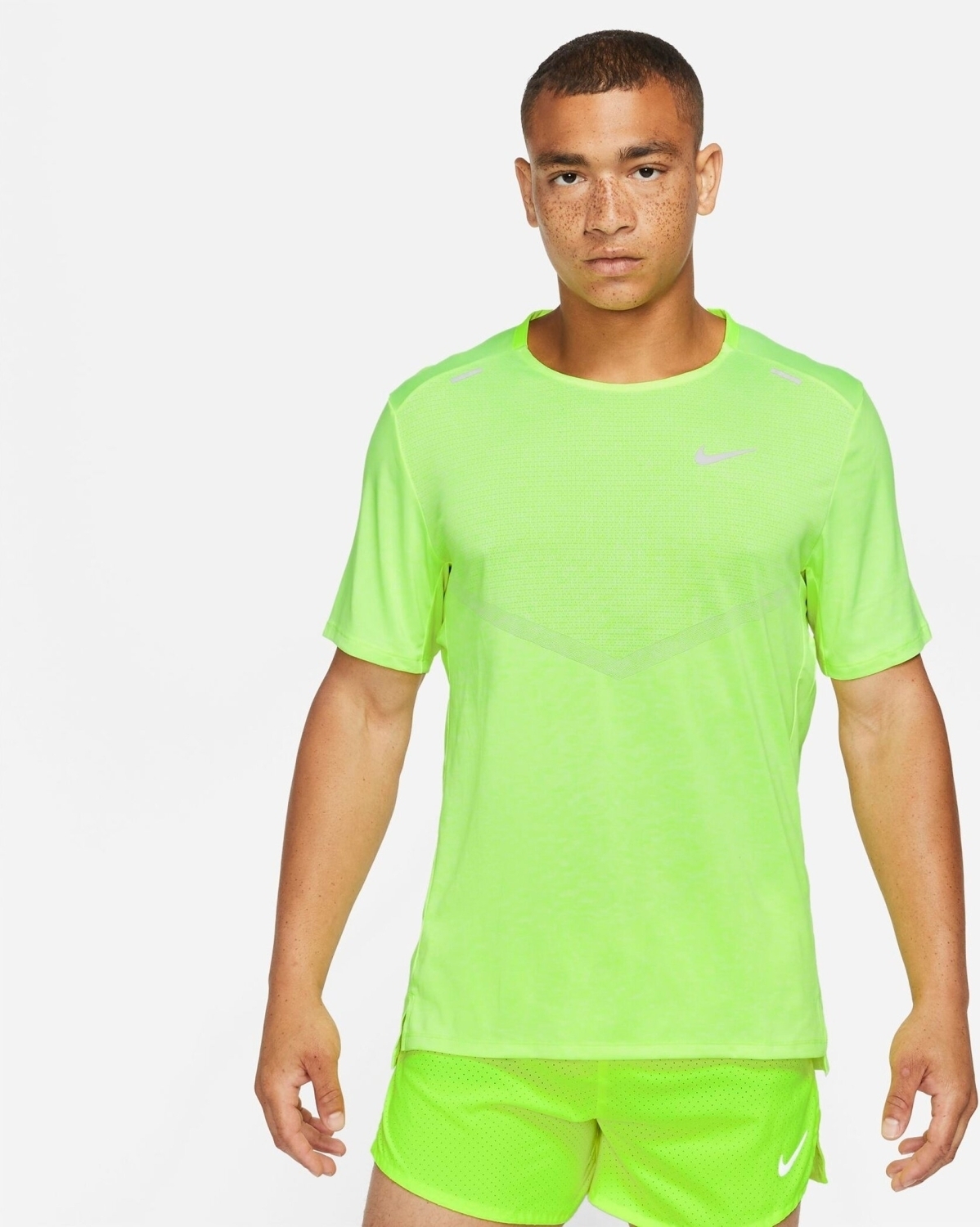 NIKE M NK DF RISE 365 SS VOLT/HTR/REFLECTIVE SILV