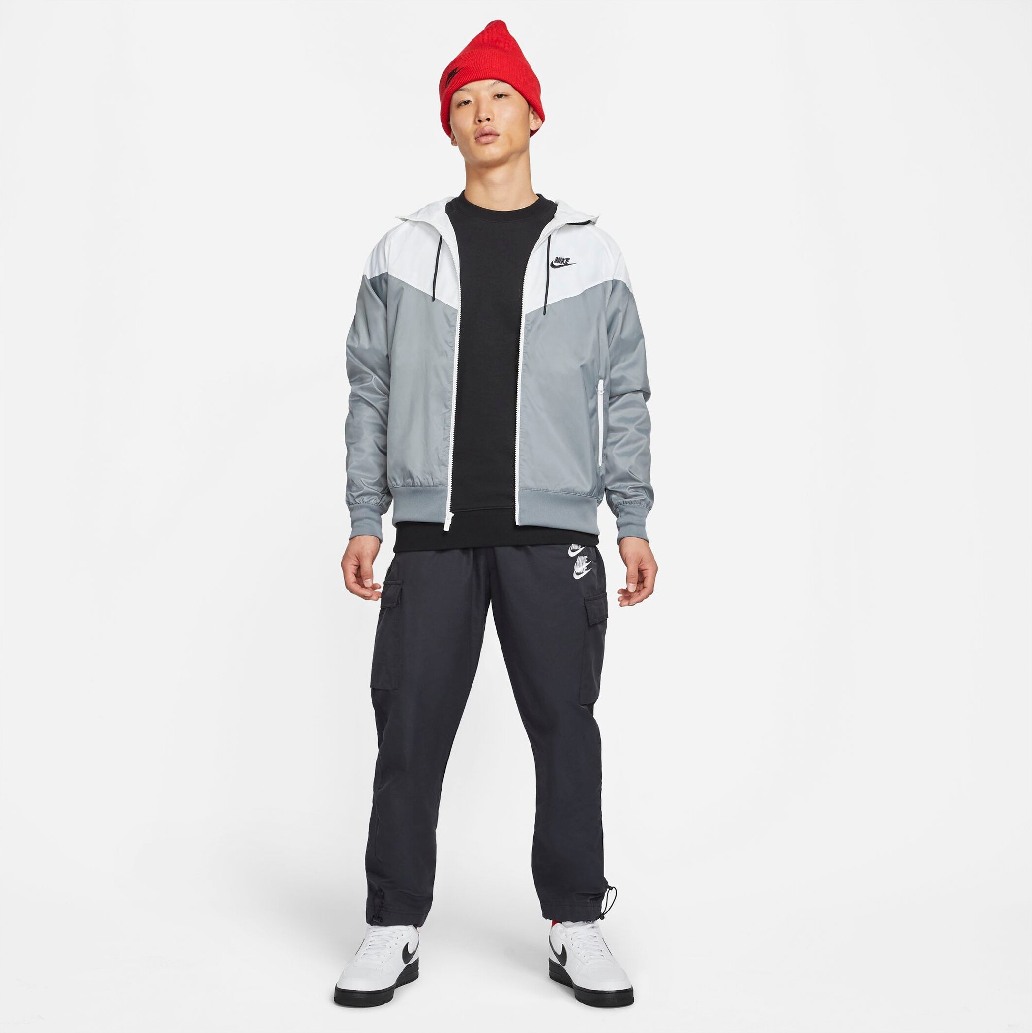 NIKE M NK WVN LND WR HD JKT SMOKE GREY/WHITE/SMOKE GRE – Bild 7