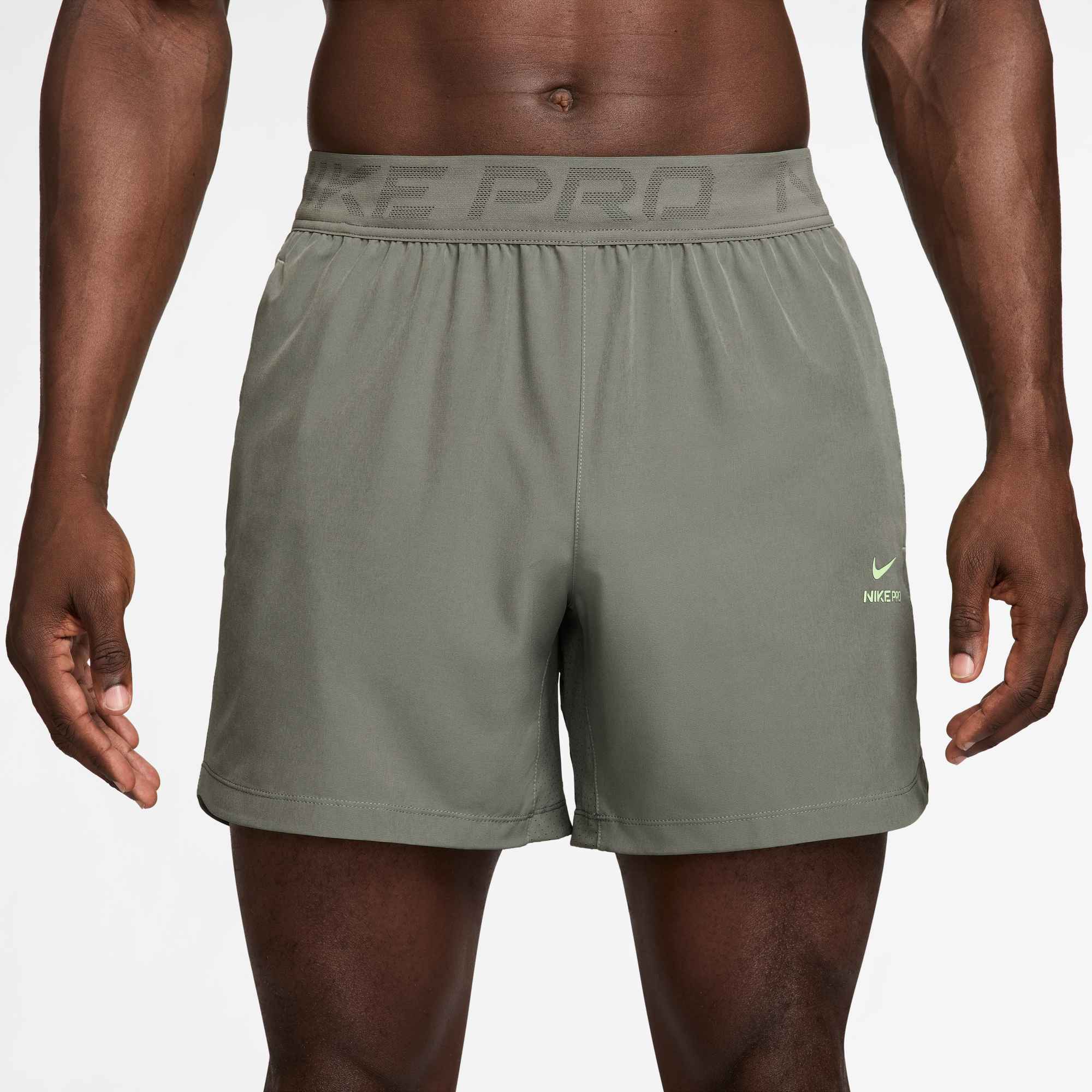 NIKE M NP DF NPT 6IN SHORT LIGHT ARMY/LT LIQUID LIME