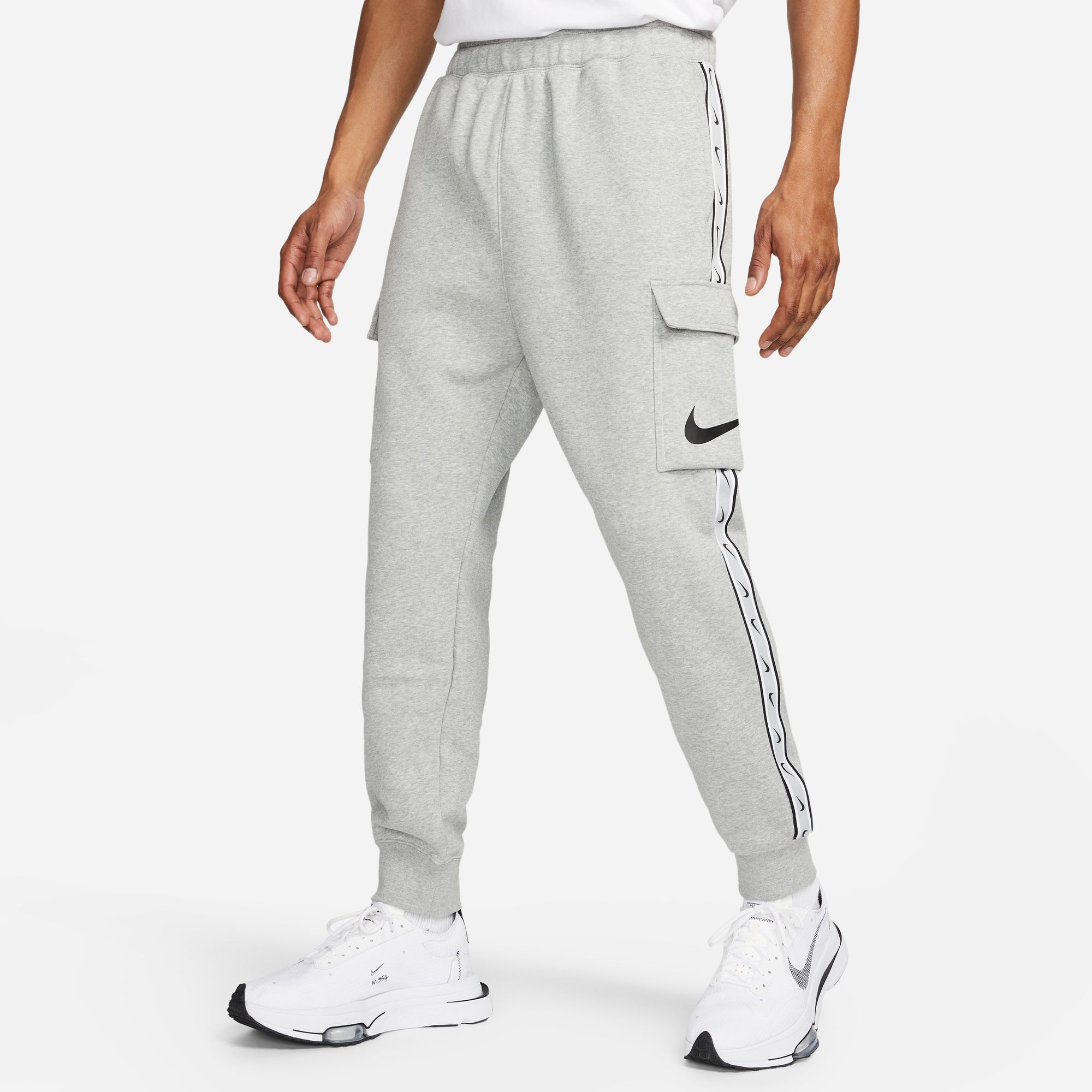 NIKE M NSW REPEAT SW FLC CARGO PANT DK GREY HEATHER/BLACK