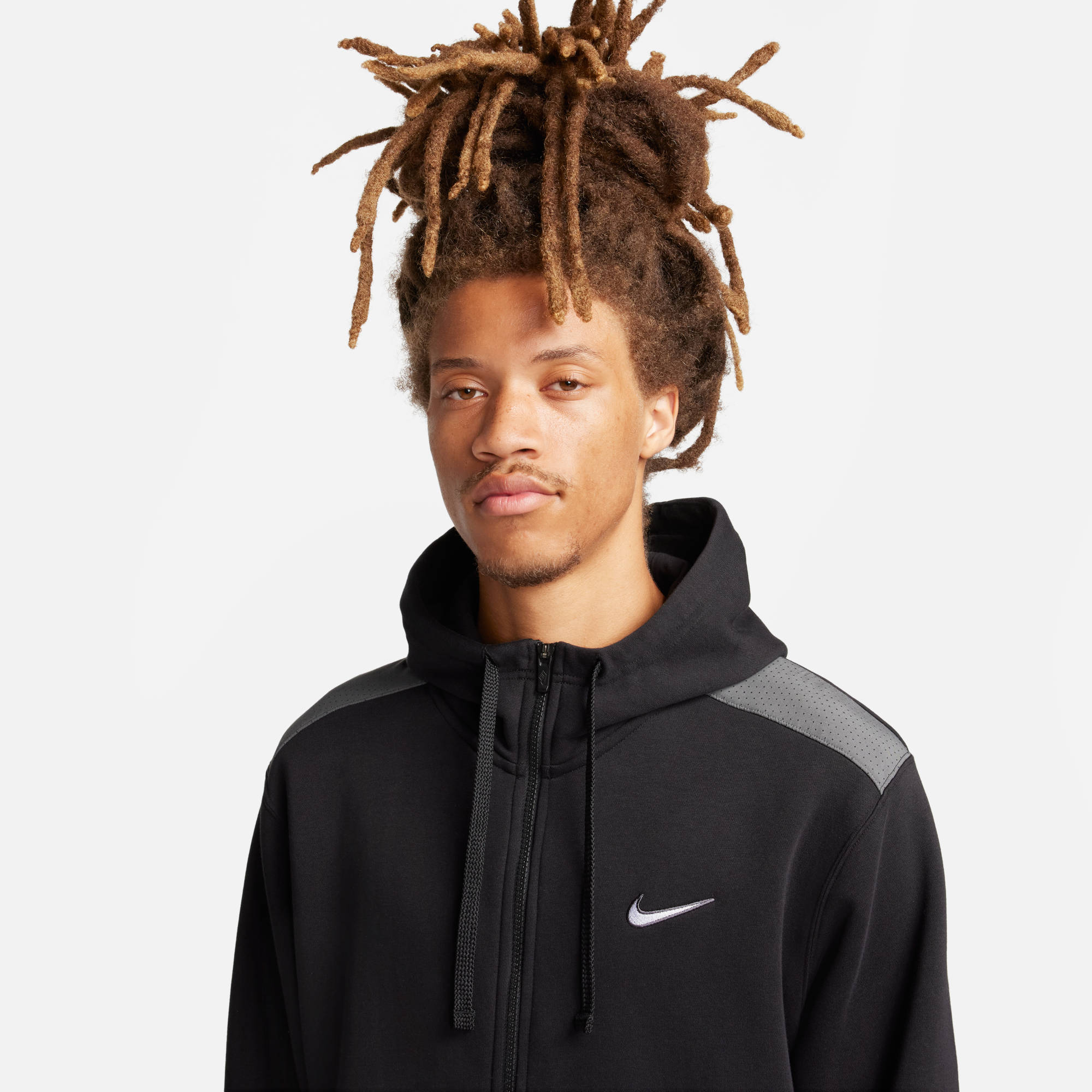 NIKE M NSW SP FLC FZ HOODIE BB BLACK/IRON GREY – Bild 3