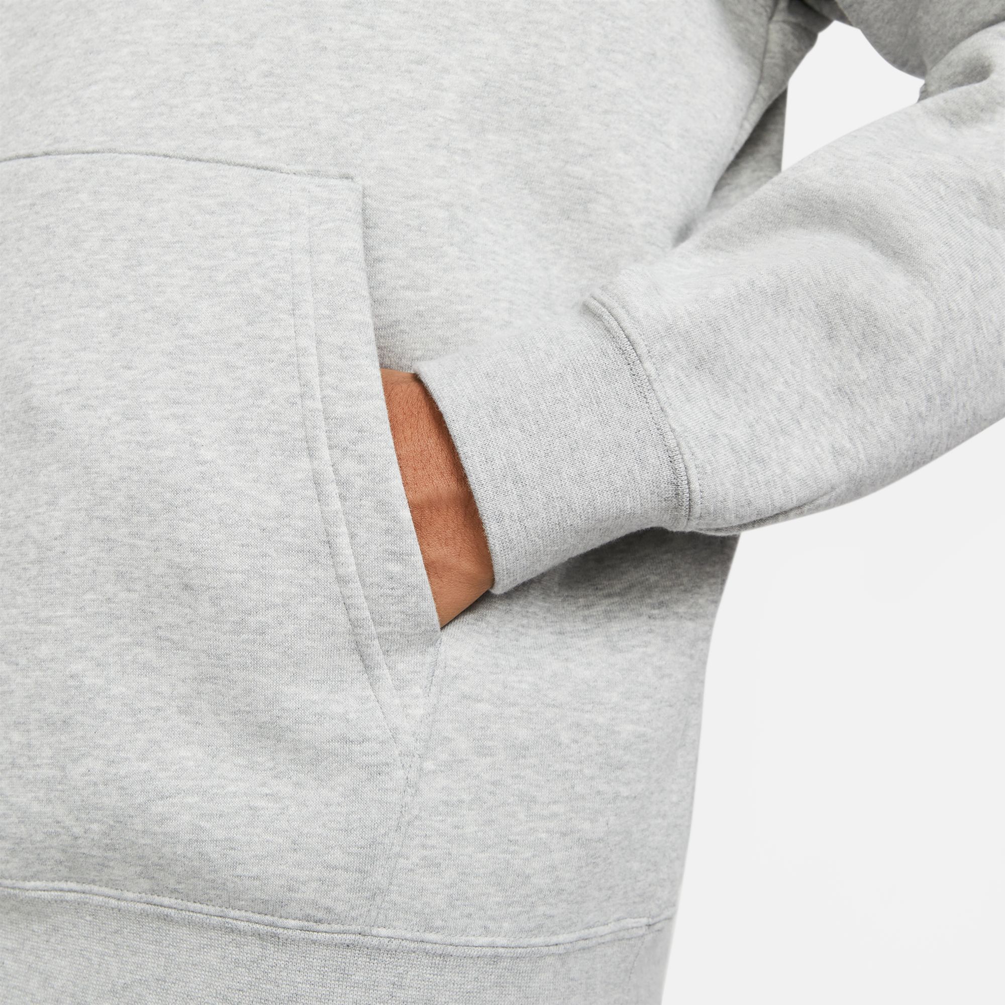 NIKE M NSW SP FLC HOODIE BB DK GREY HEATHER/WHITE/WHITE – Bild 5