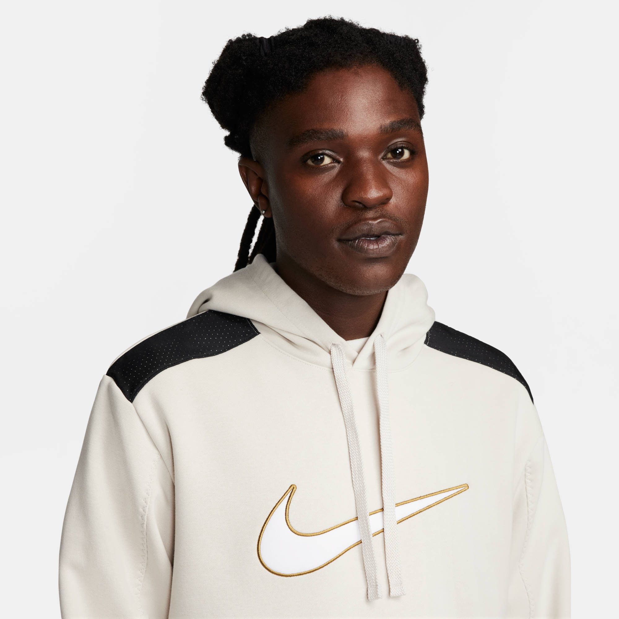 NIKE M NSW SP FLC HOODIE BB LT OREWOOD BRN/BLACK/WHITE – Bild 3