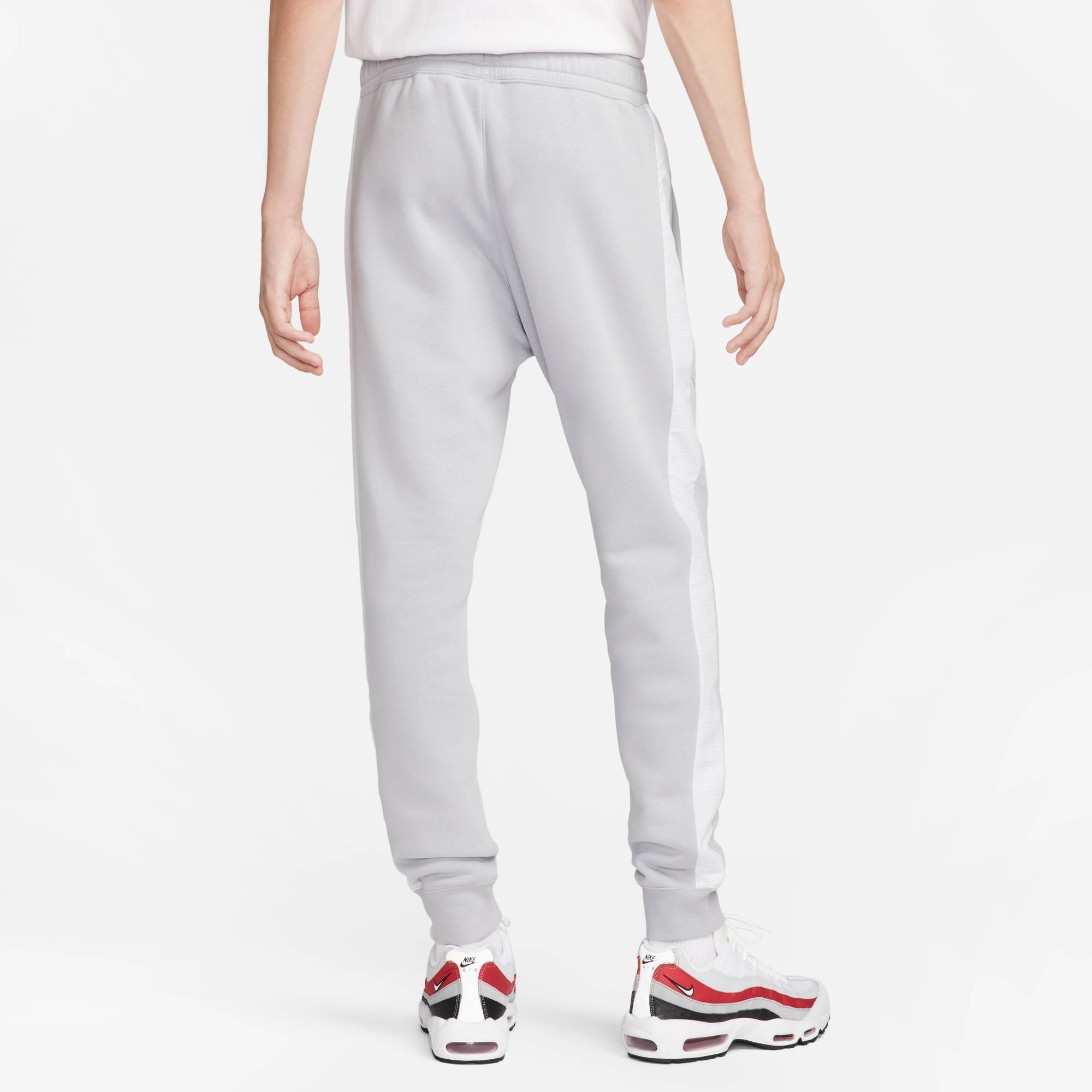 NIKE M NSW SP FLC JOGGER BB WOLF GREY/WHITE – Bild 2