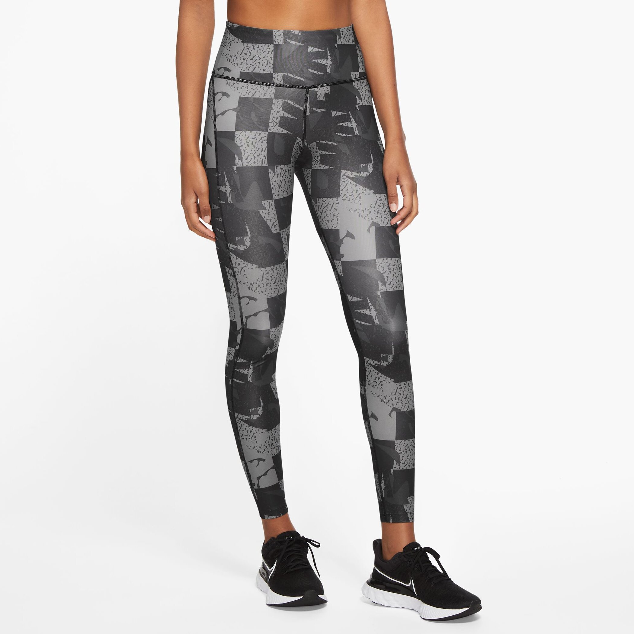 NIKE W NK DF FAST MR TGHT NV BLACK/BLACK/FLAT PEWTER/RE