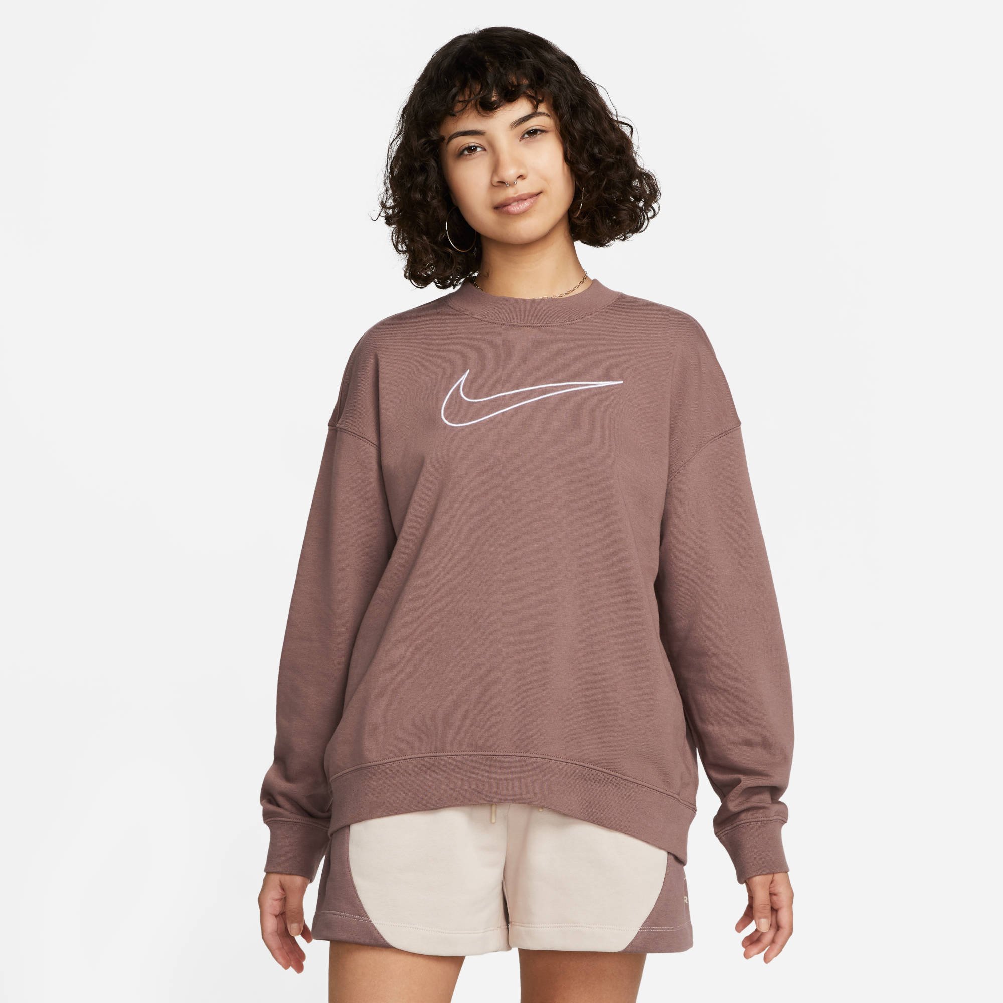 NIKE W NK DF GT FT GX CREW ESSTL PLUM ECLIPSE/WHITE