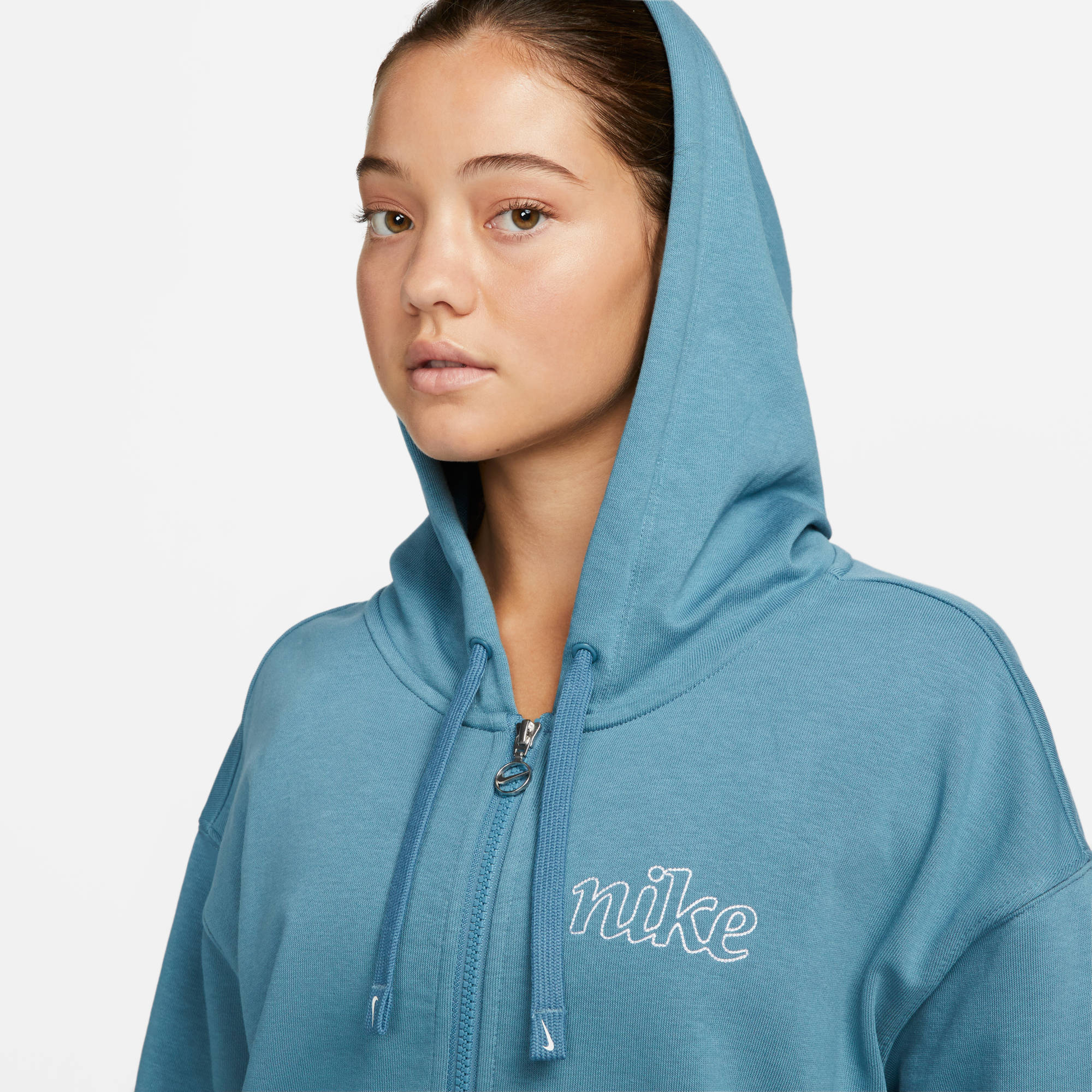 NIKE W NK DF GT FT GX HD FZ HOODIE NOISE AQUA/WHITE – Bild 3