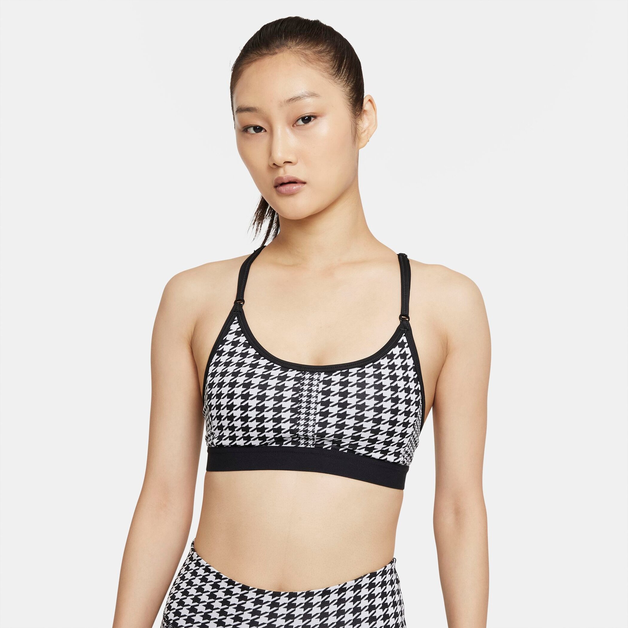NIKE W NK DF INDY ICNCLSH TBACK BRA BLACK/BLACK/CHILE RED