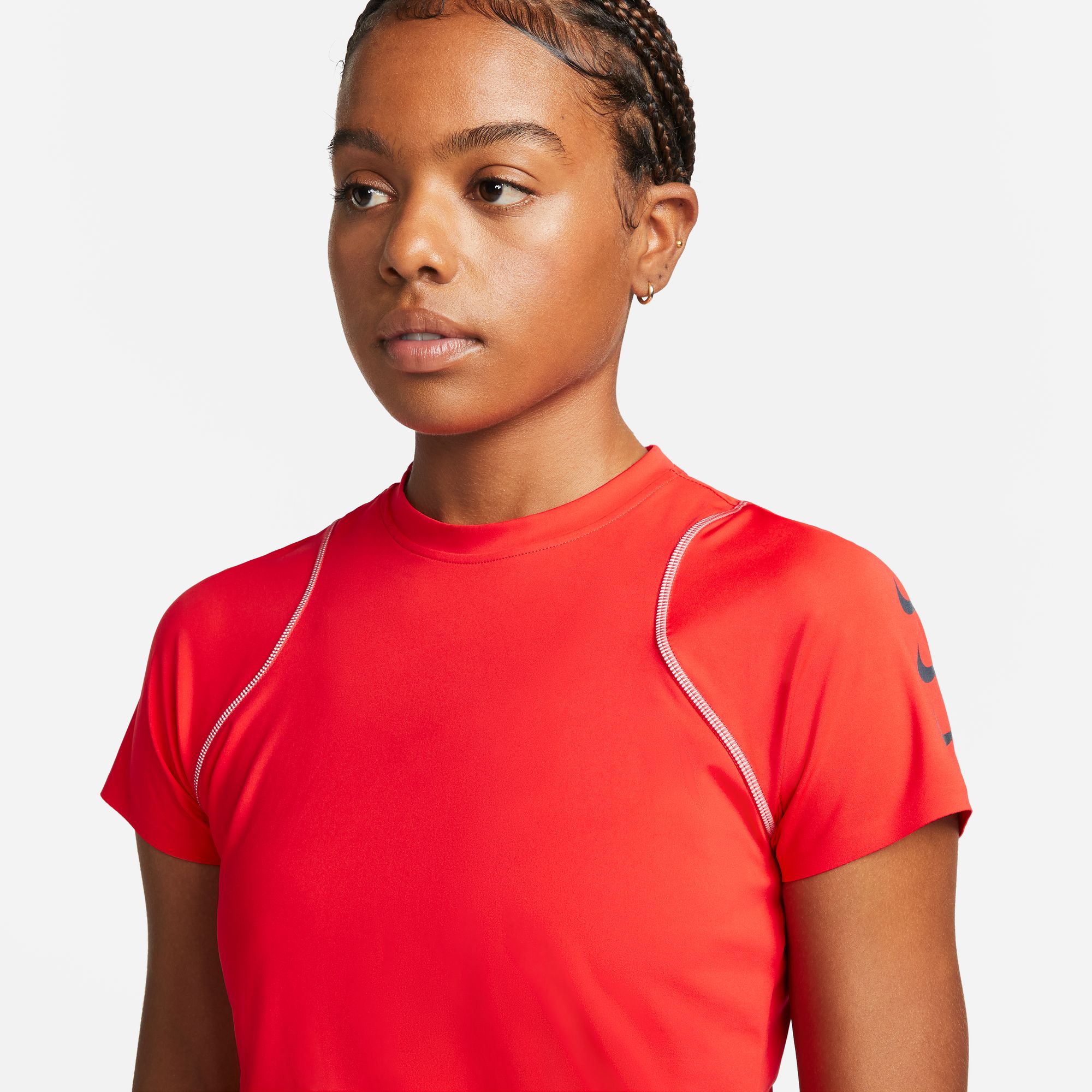 NIKE W NK DF RUN DVN TOP SS LT CRIMSON/BLACK – Bild 3