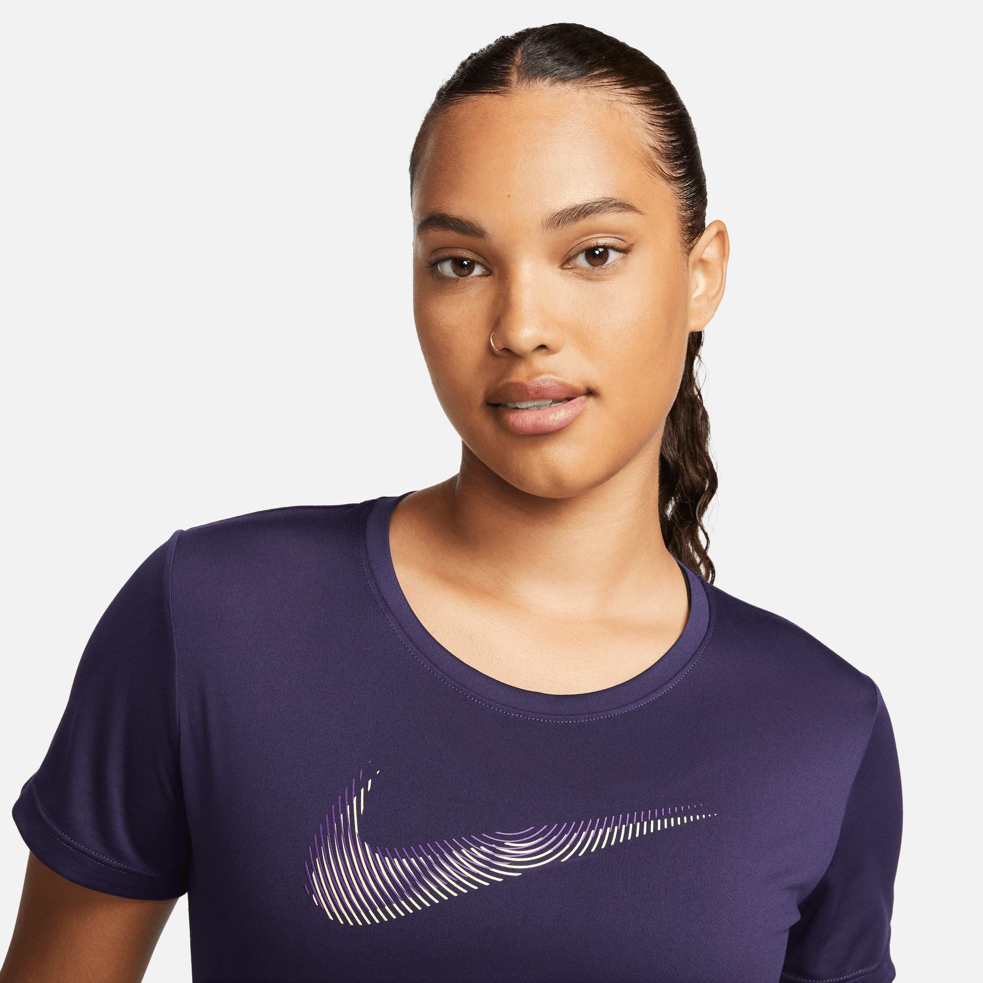 NIKE W NK DF SWOOSH HBR SS TOP PURPLE INK/DISCO PURPLE – Bild 3