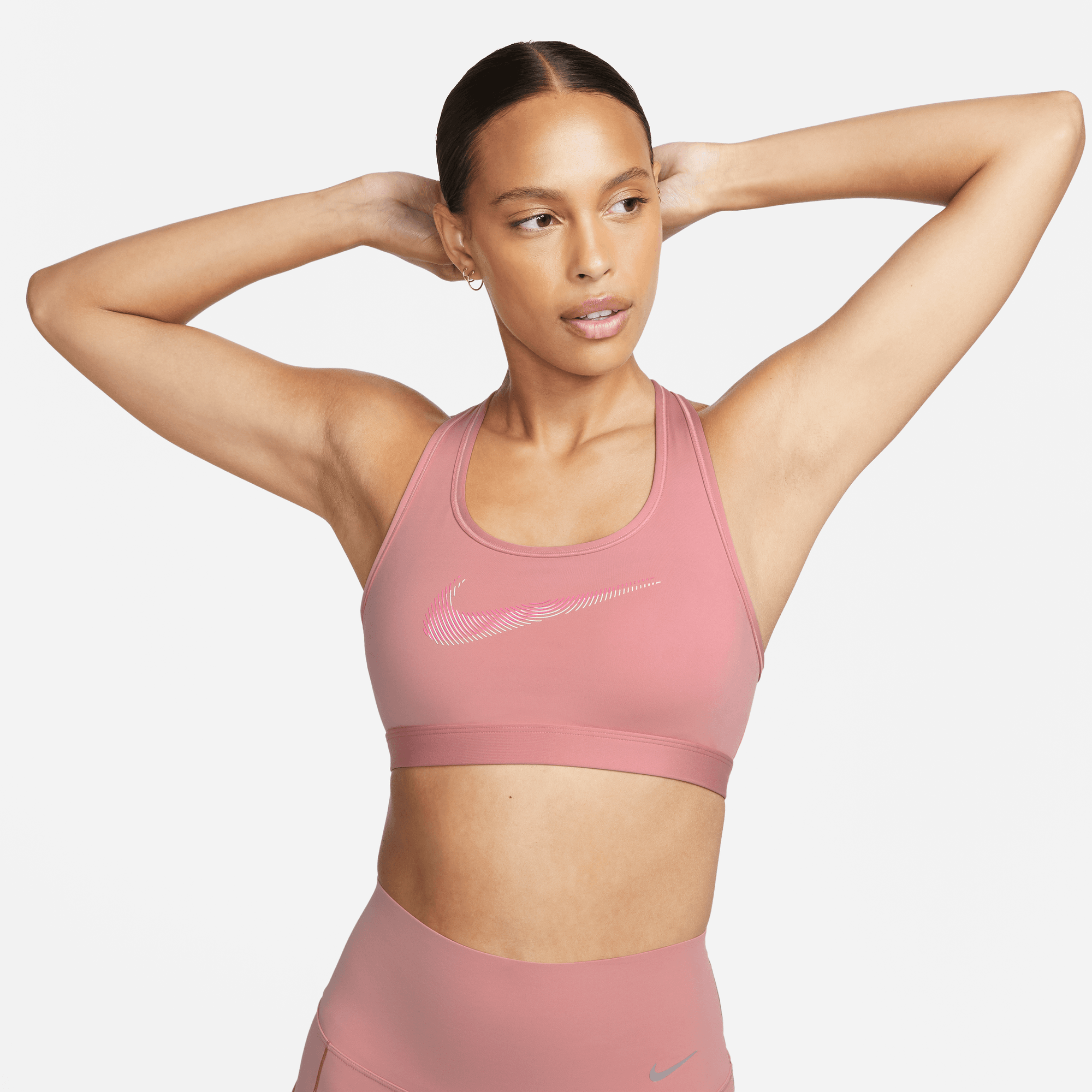 NIKE W NK DF SWSH PDED HBR BRA RED STARDUST/GUAVA ICE/LASER F – Bild 3