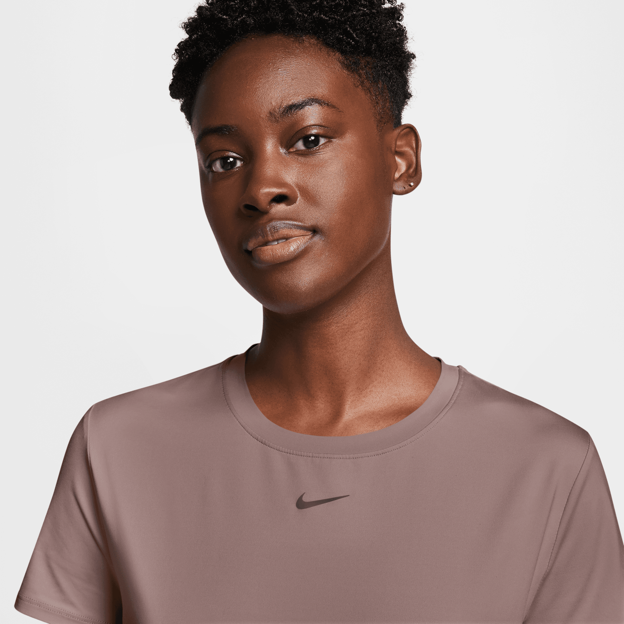 NIKE W NK ONE CLASSIC DF SS TOP SMOKEY MAUVE/BLACK – Bild 3