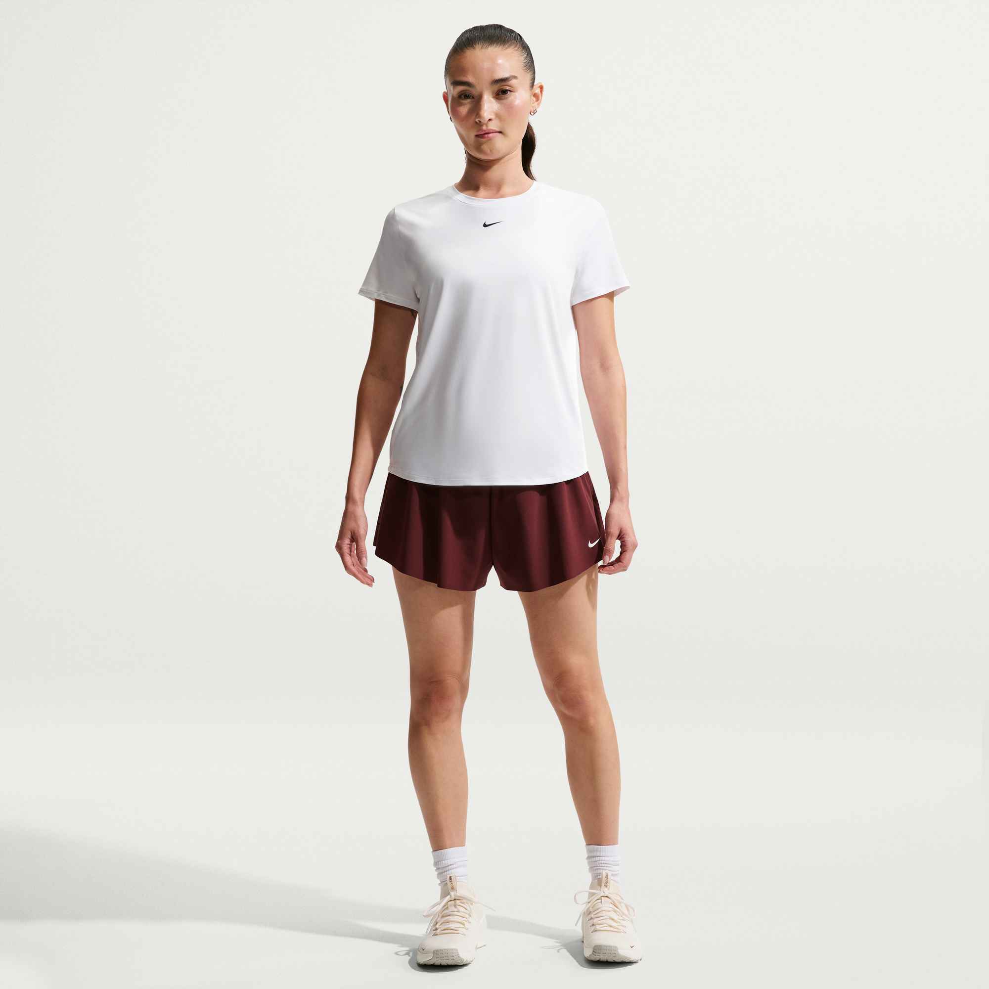 NIKE W NK ONE CLASSIC DF SS TOP WHITE/BLACK