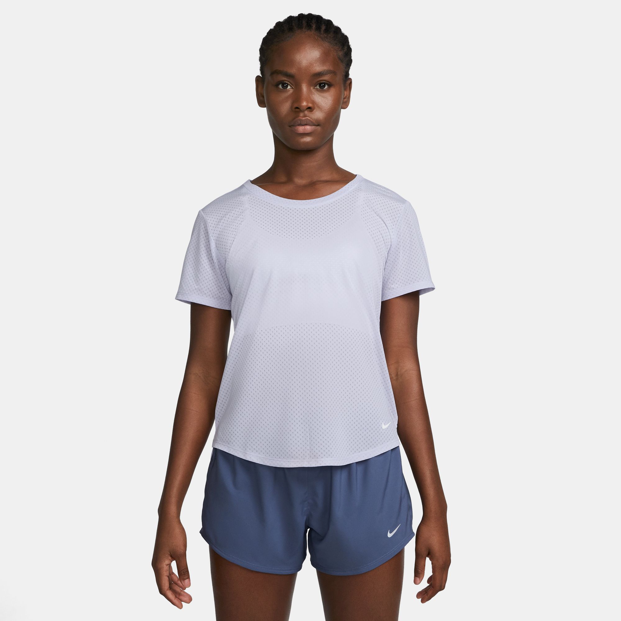 NIKE W NK ONE DF BREATHE STD SS TOP OXYGEN PURPLE/WHITE