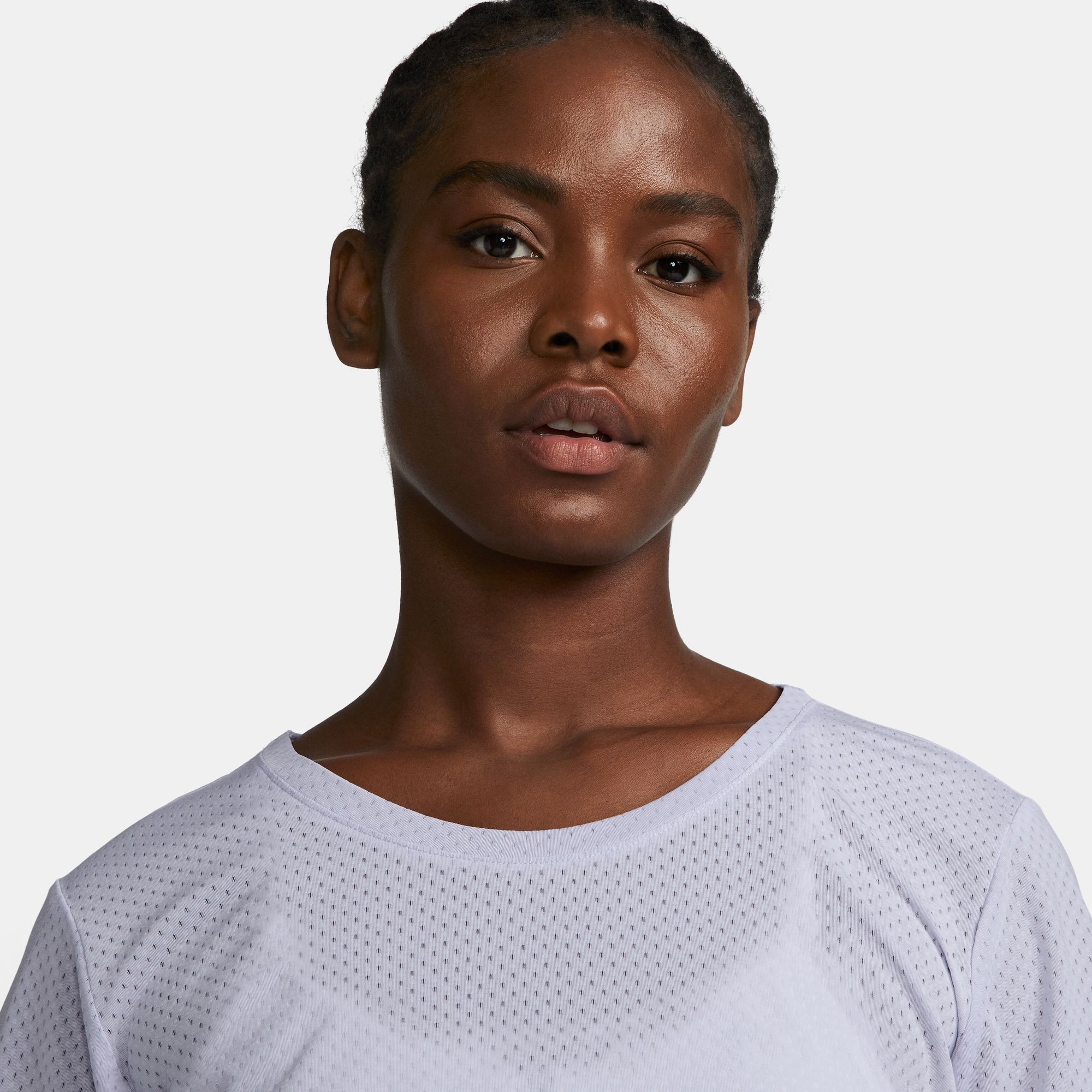 NIKE W NK ONE DF BREATHE STD SS TOP OXYGEN PURPLE/WHITE – Bild 3