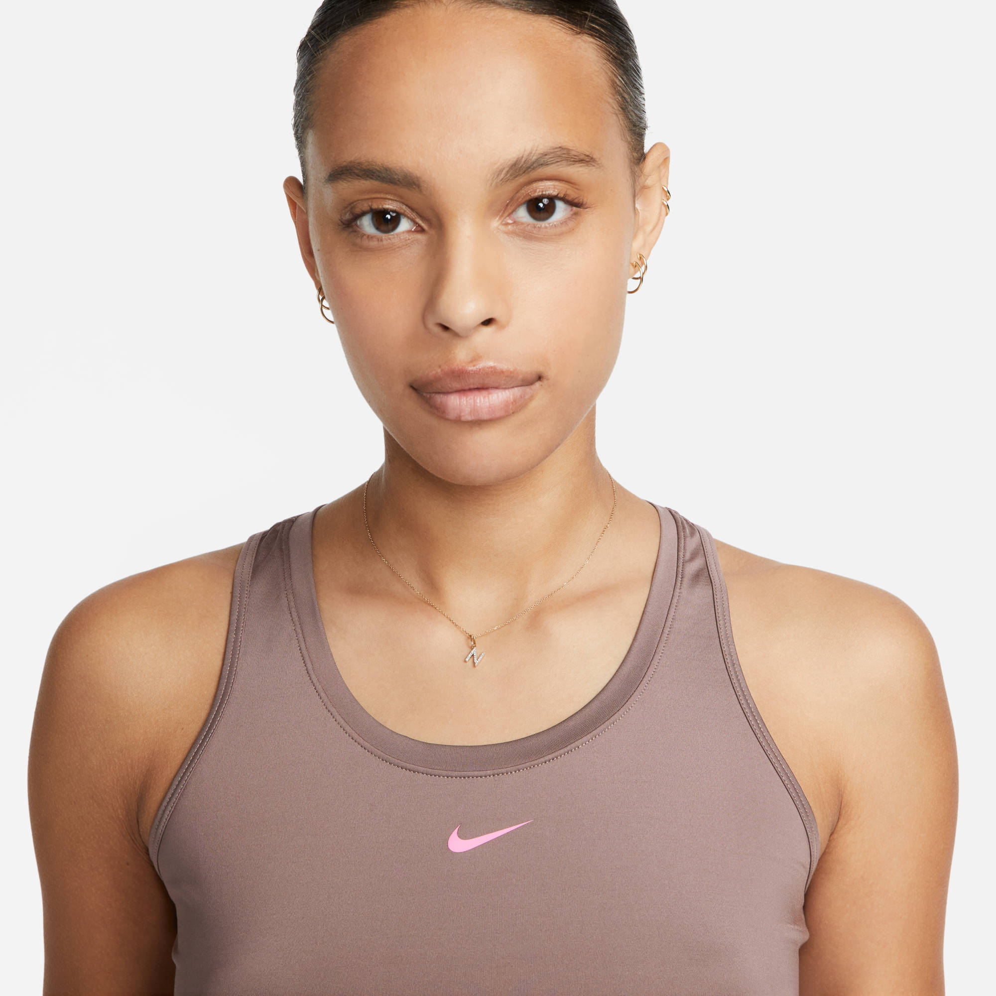 NIKE W NK ONE DF CROP TANK NVLTY PLUM ECLIPSE/PINK GLOW/PIN – Bild 3