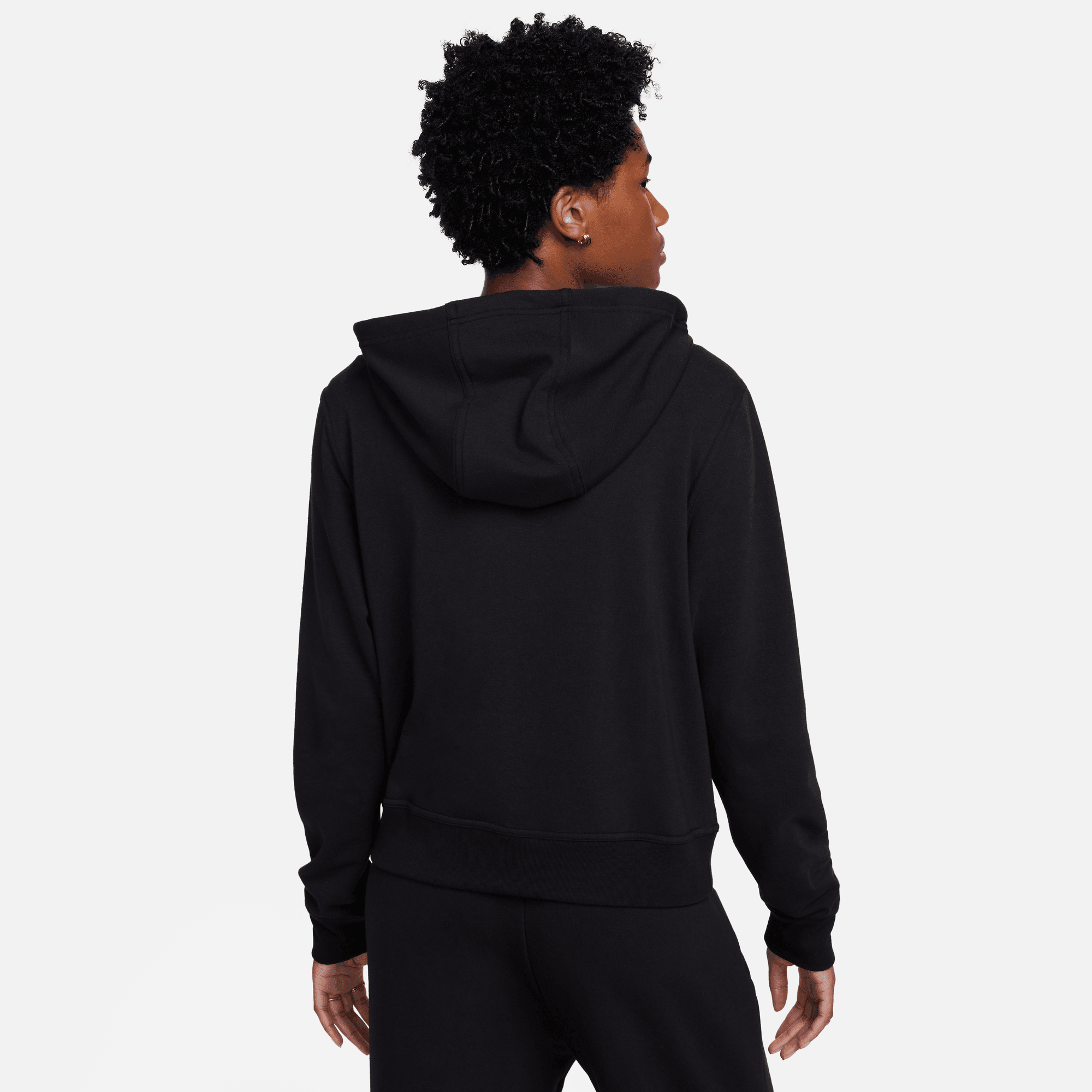 NIKE W NK ONE DF FZ HOODIE LBR BLACK/WHITE – Bild 2