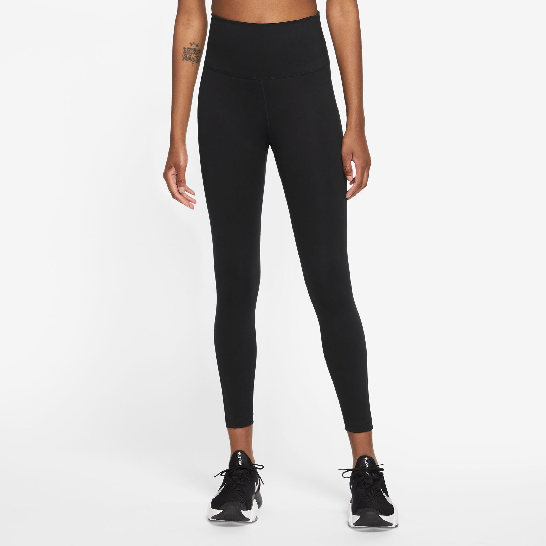 NIKE W NK ONE DF HR 7/8 TIGHT BLACK/WHITE