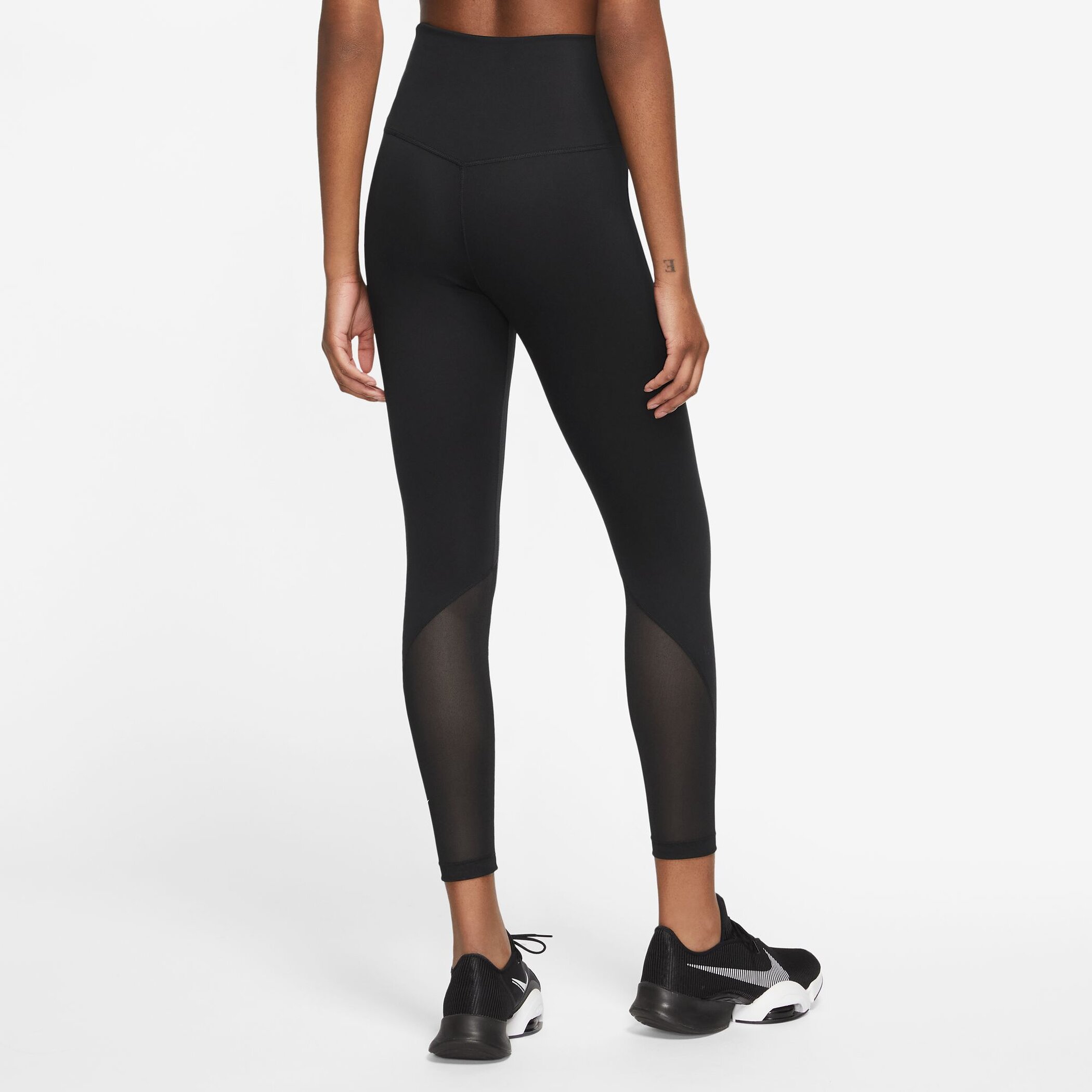 NIKE W NK ONE DF HR 7/8 TIGHT BLACK/WHITE – Bild 2