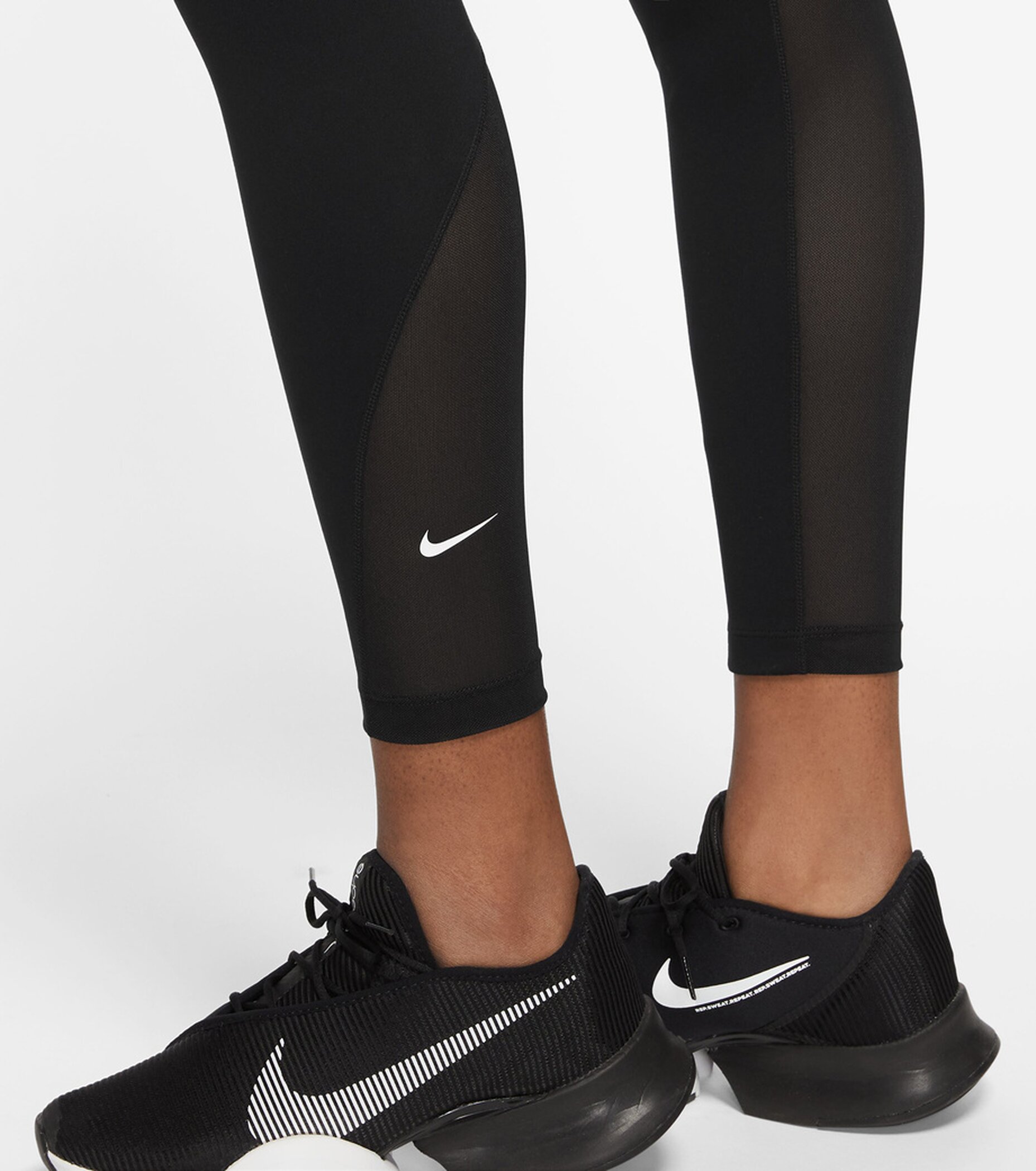 NIKE W NK ONE DF HR 7/8 TIGHT BLACK/WHITE – Bild 5