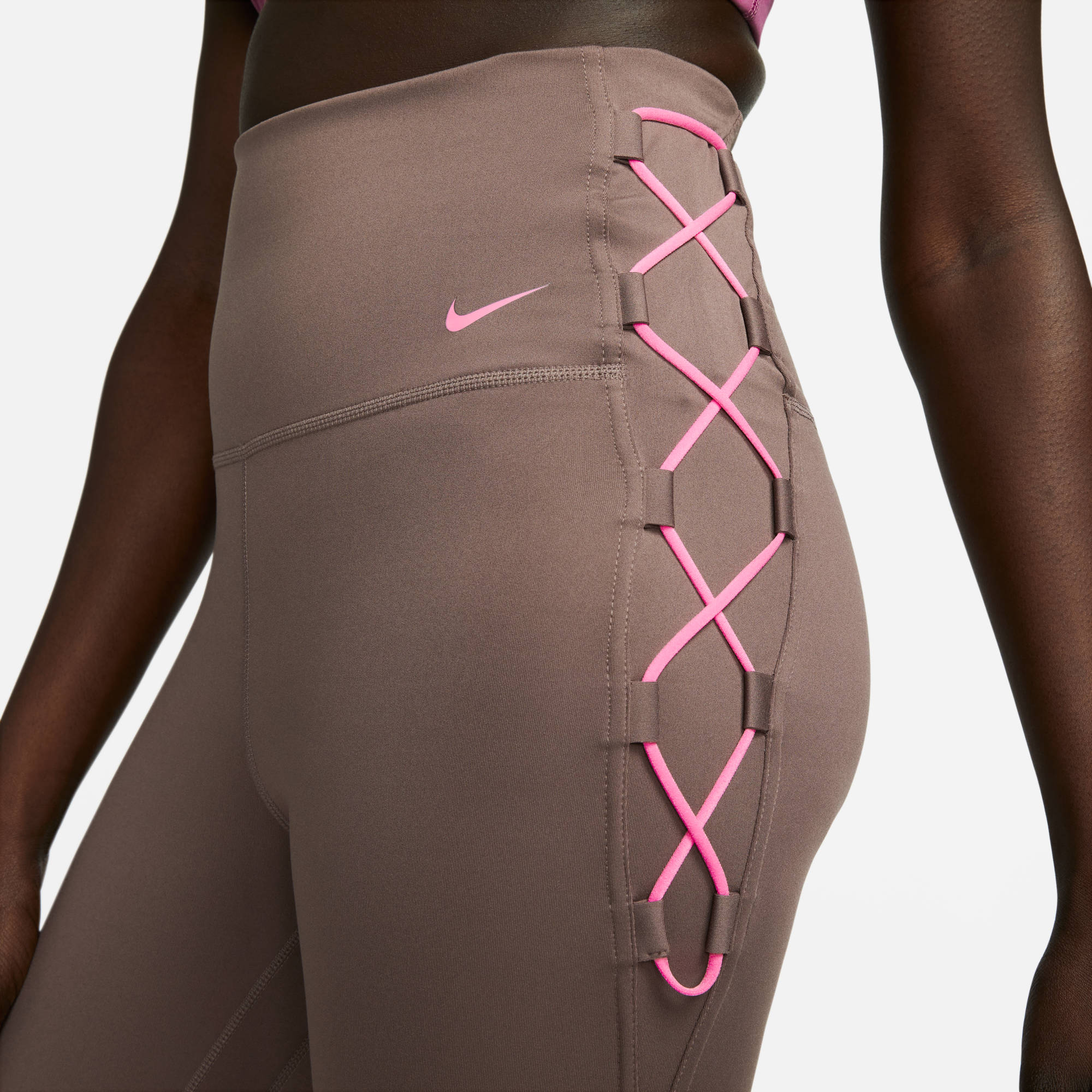 NIKE W NK ONE DF HR 7/8 TIGHT NVLTY PLUM ECLIPSE/PINK GLOW/PIN – Bild 3