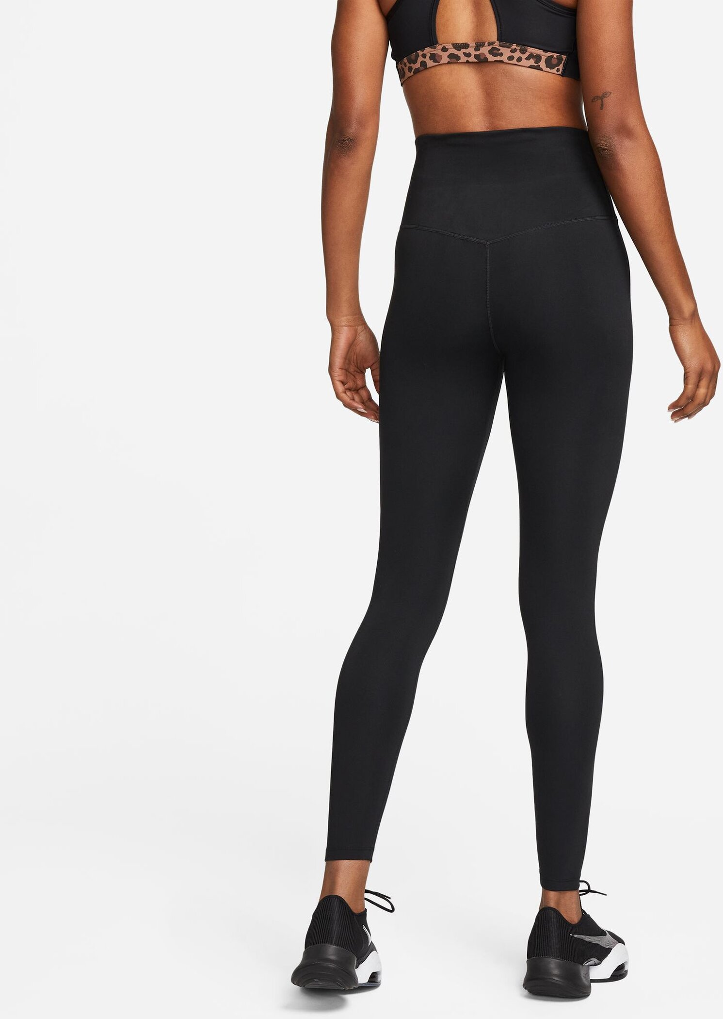 NIKE W NK ONE DF HR TGHT BLACK/WHITE – Bild 2