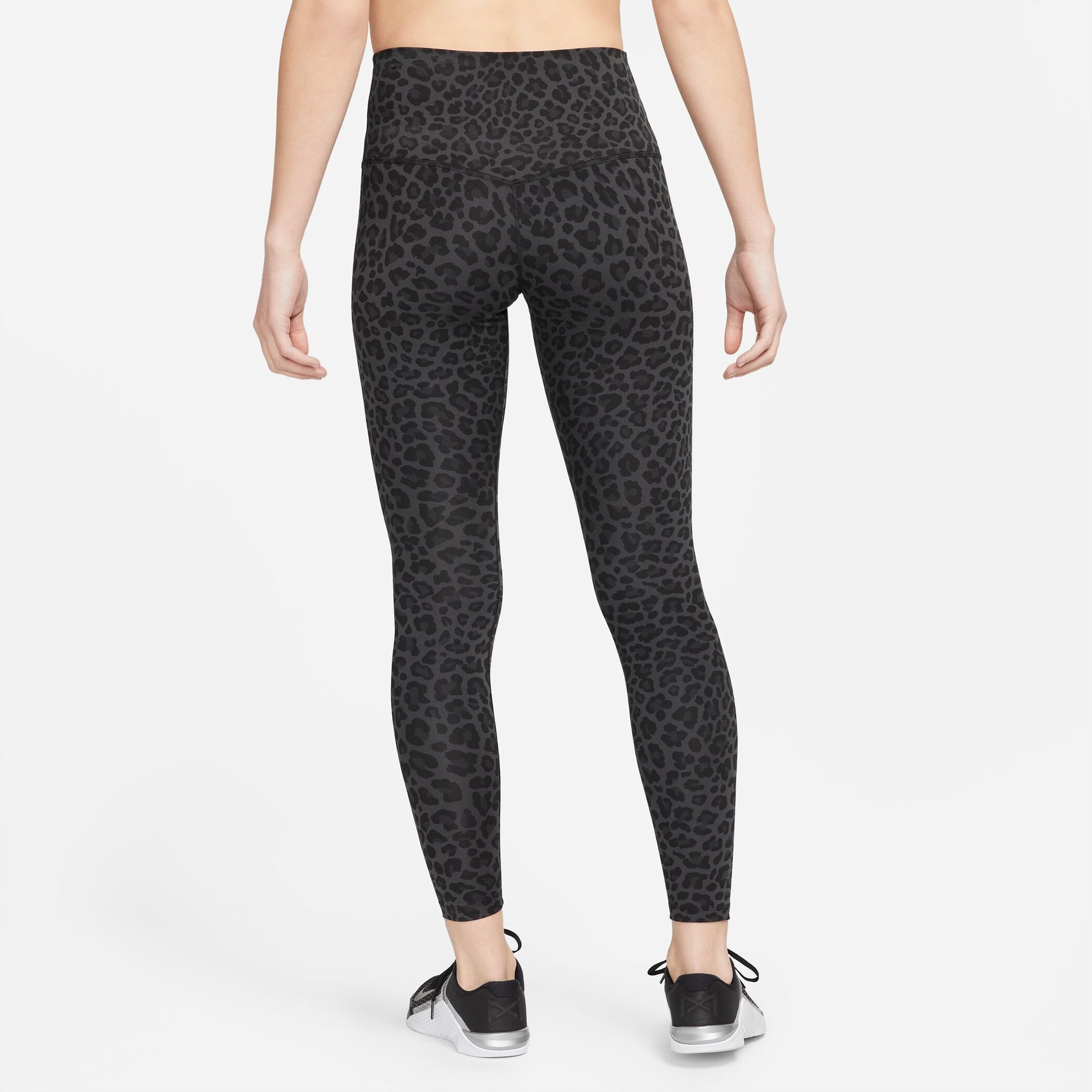 NIKE W NK ONE DF HR TGHT LEOPARD DK SMOKE GREY/WHITE – Bild 2