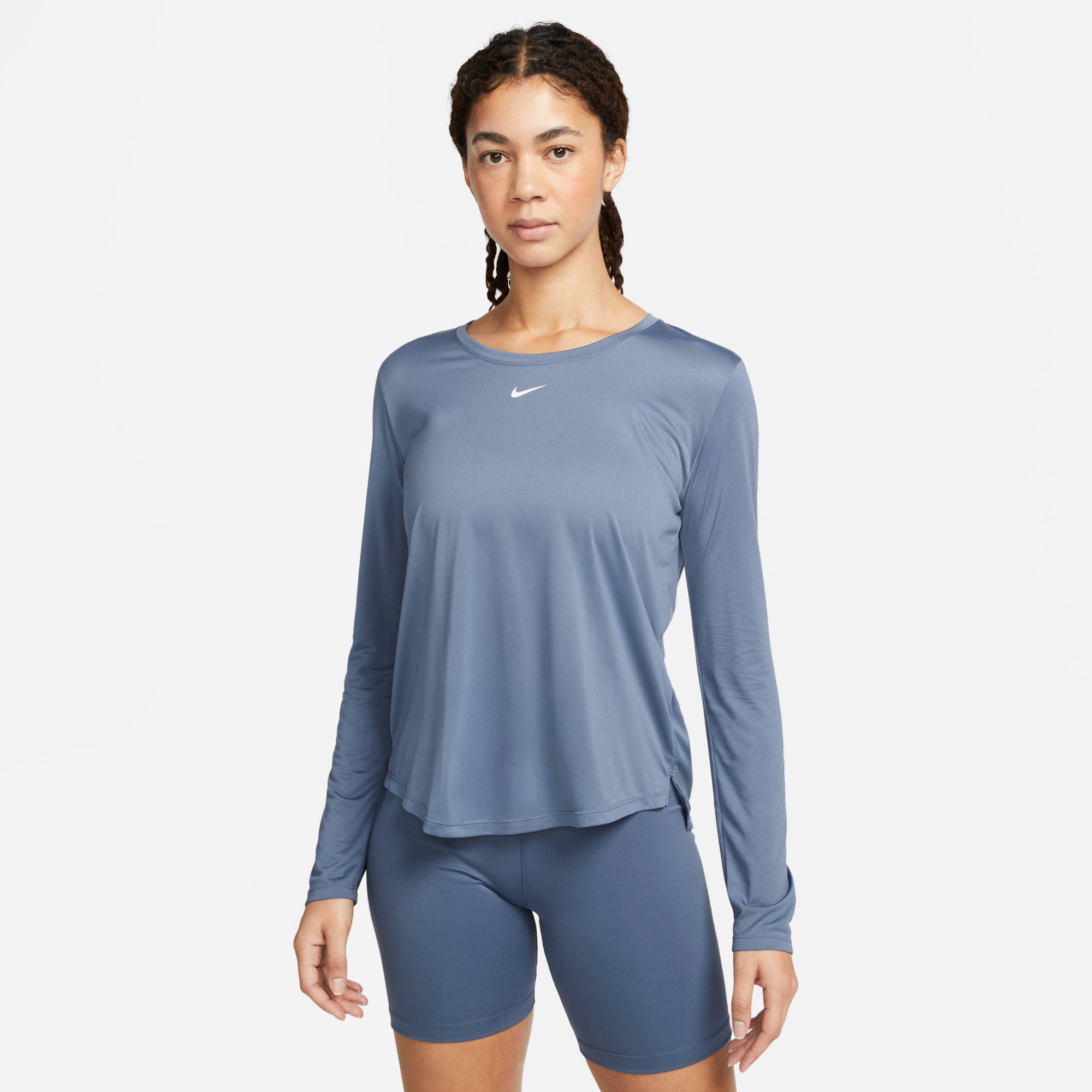NIKE W NK ONE DF LS STD TOP DIFFUSED BLUE/WHITE