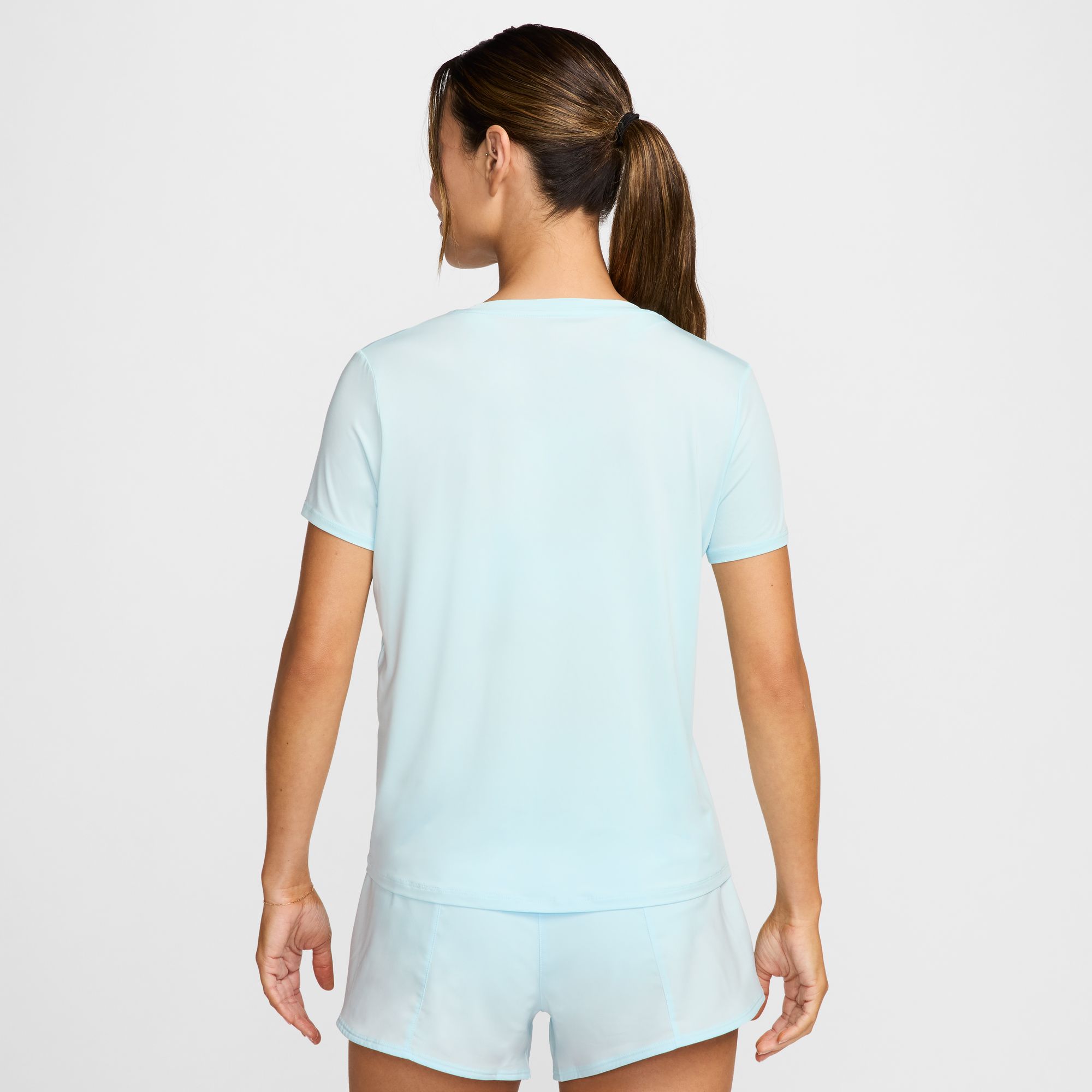 NIKE W NK ONE SWOOSH HBR DF SS TOP GLACIER BLUE/ASTER PINK – Bild 2