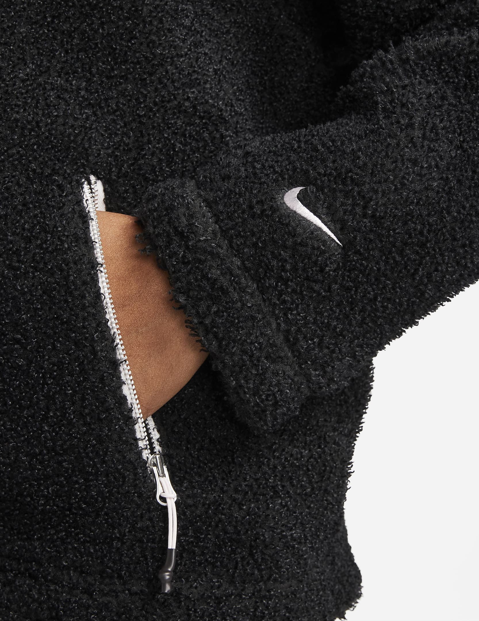 NIKE W NK TF COZY FZ HOODIE STMT BLACK/LIGHT SOFT PINK – Bild 3