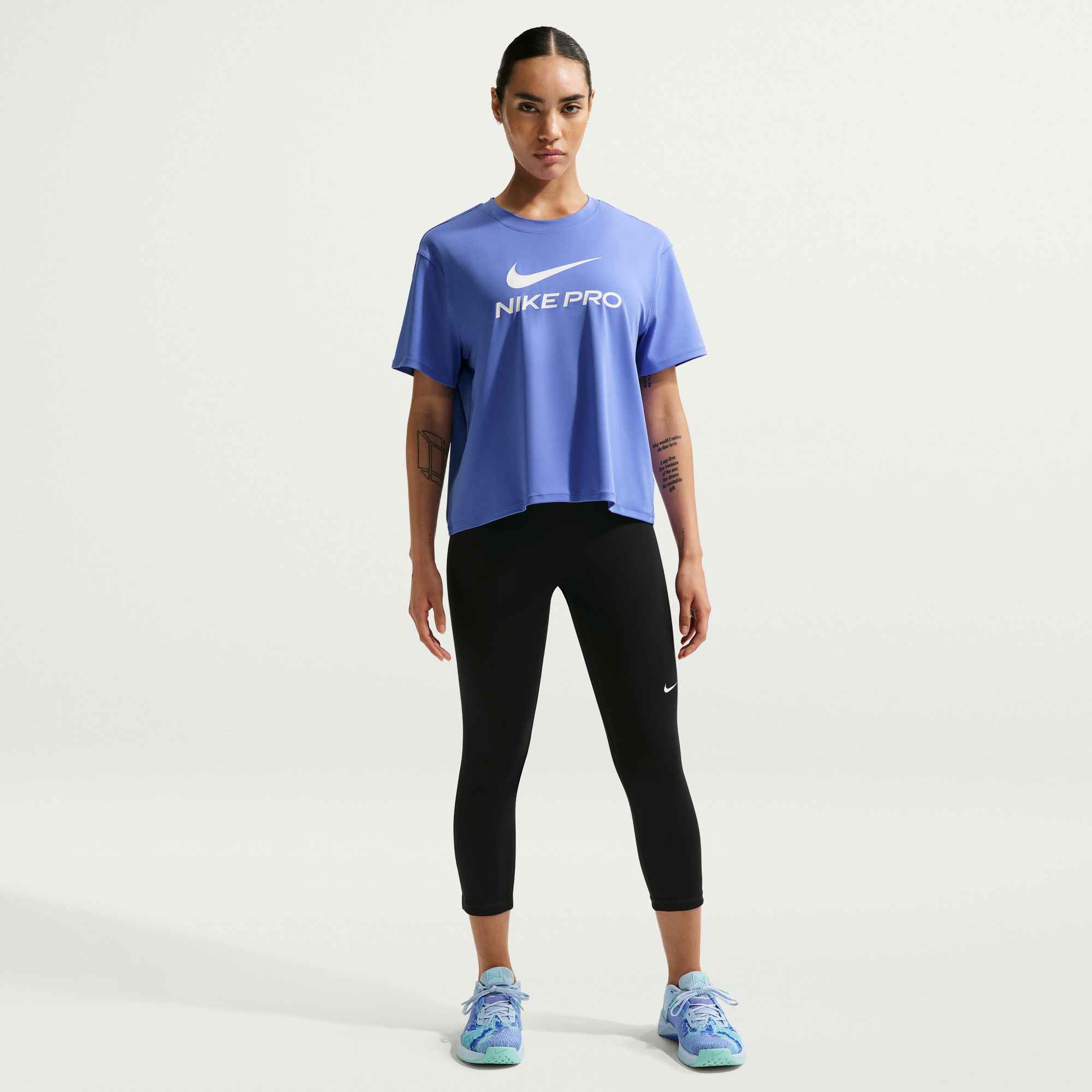 NIKE W NP DF 365 SS LOOSE TOP SAPPHIRE/WHITE