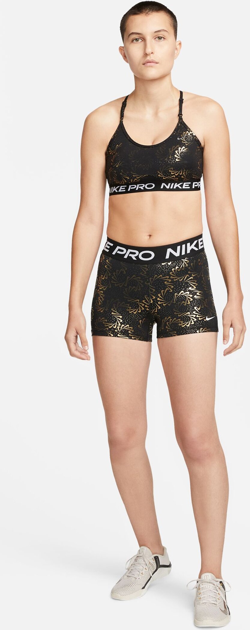 NIKE W NP DF INDY STRPY SPARKLE BRA BLACK/BLACK/DK SMOKE GREY – Bild 4