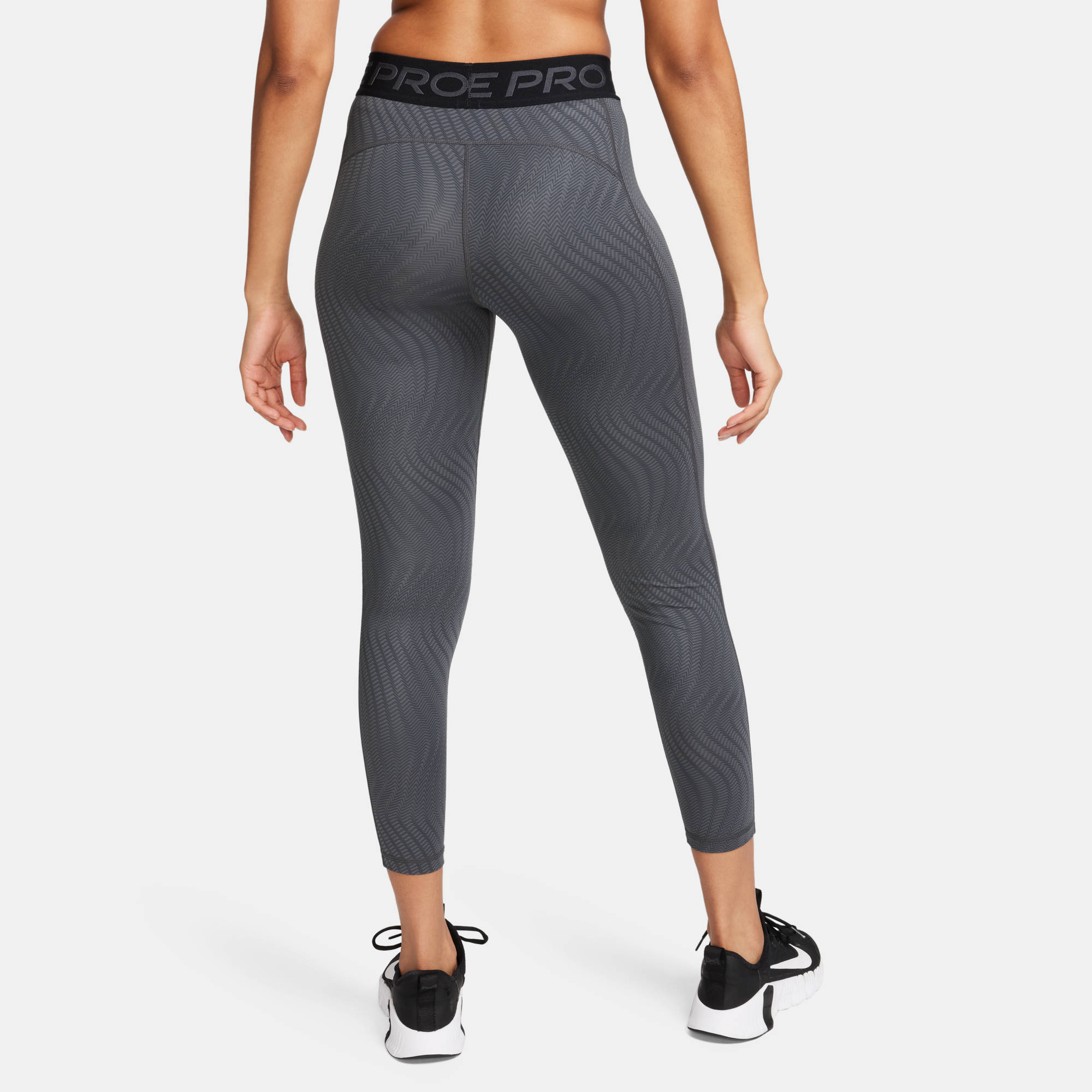 NIKE W NP DF MR 7/8 TIGHT AOP ANTHRACITE/BLACK/WHITE – Bild 2