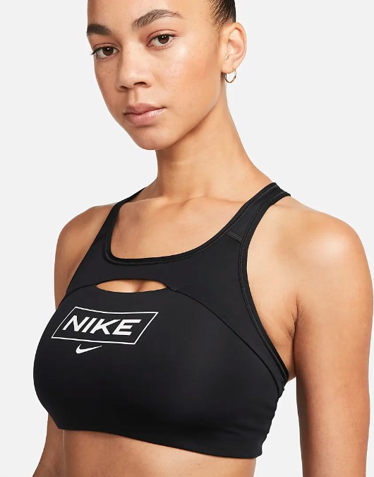 NIKE W NP DF SWSH GX BRA NP 6MO BLACK/DK SMOKE GREY/WHITE – Bild 3