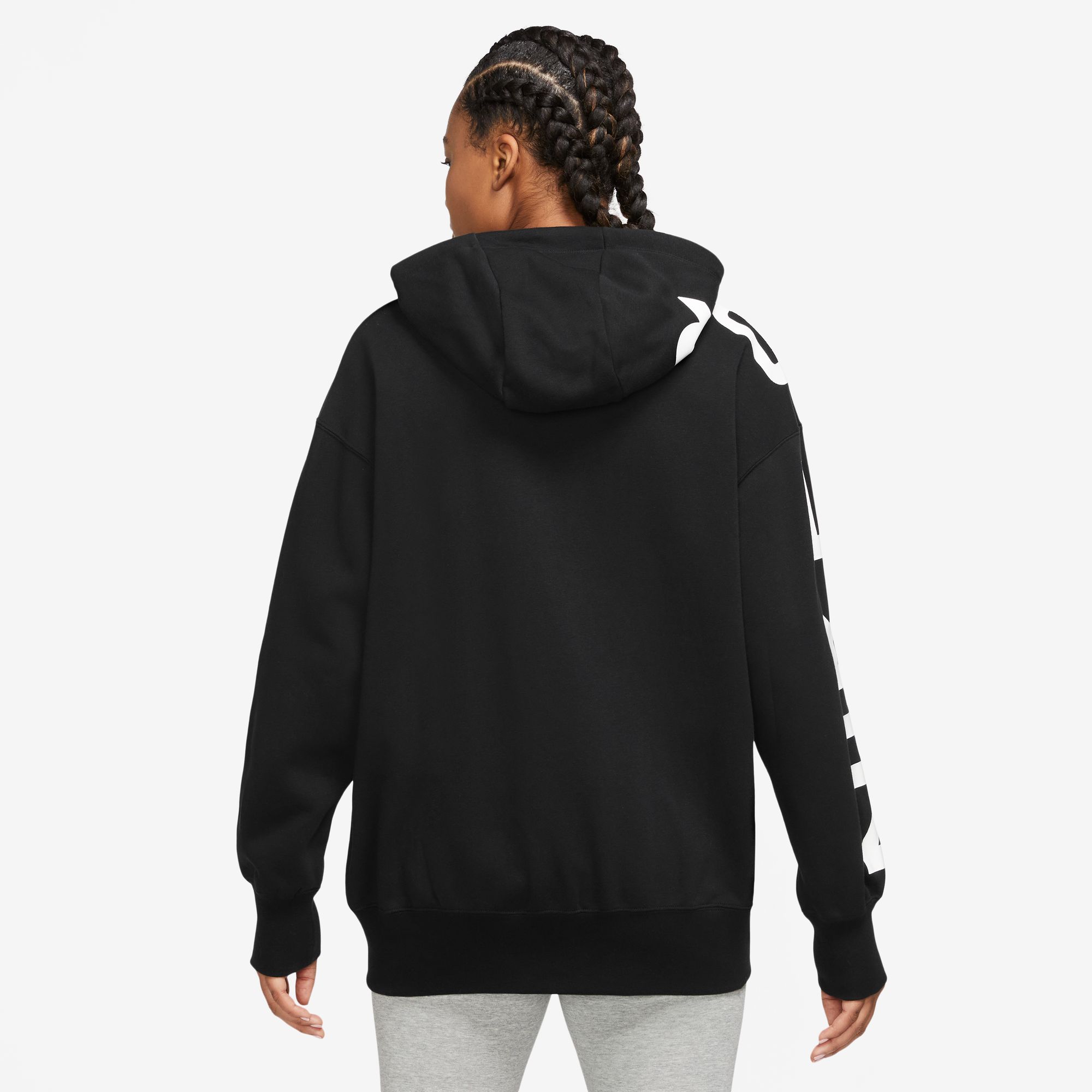 NIKE W NSW AIR FLC OS FZ HD BLACK/WHITE – Bild 2