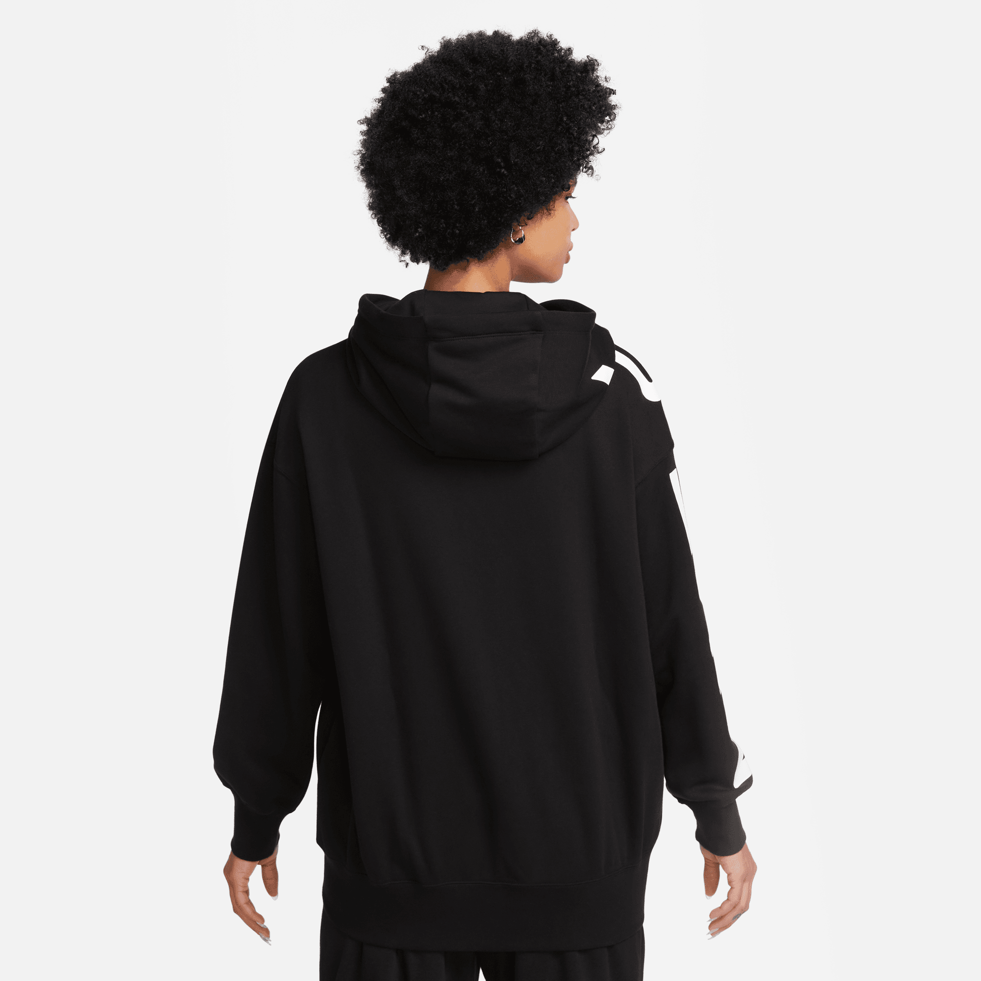 NIKE W NSW AIR FLC OS FZ HD BLACK/WHITE – Bild 3