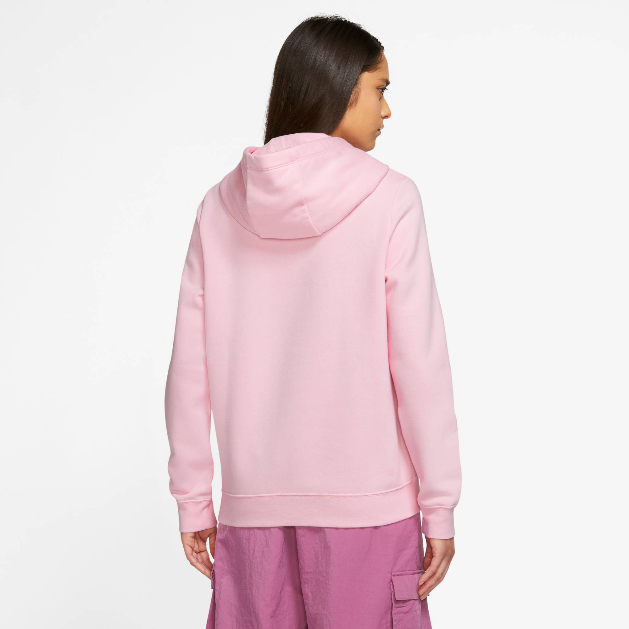 NIKE W NSW CLUB FLC GX STD PO HDY MED SOFT PINK/WHITE – Bild 2